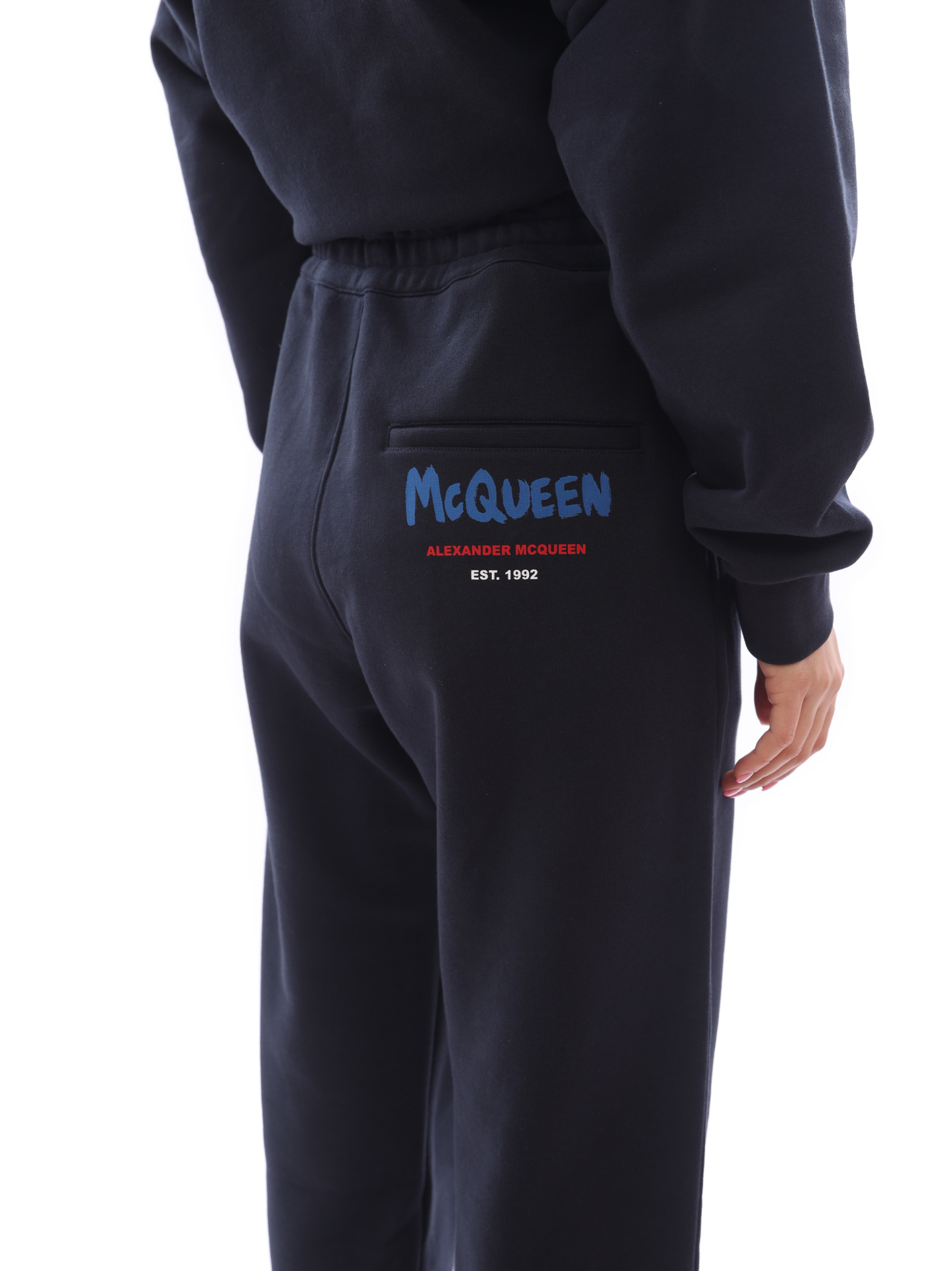 Брюки Alexander McQueen 658545-QZAD5 0415 синие женские — купить в интернет-магазине Verdistore