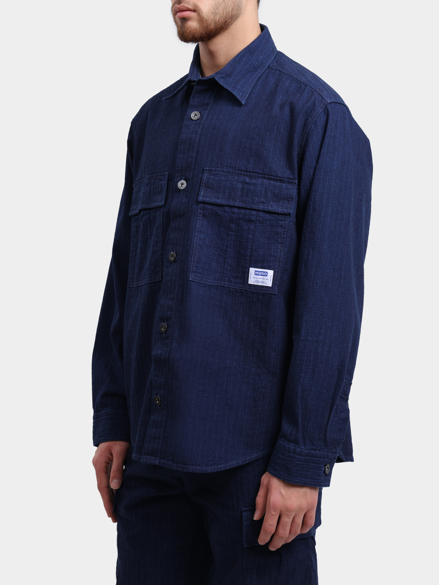 Рубашка Hugo Ebargo 10274169 01 темно-синяя мужская — купить в интернет-магазине Verdistore