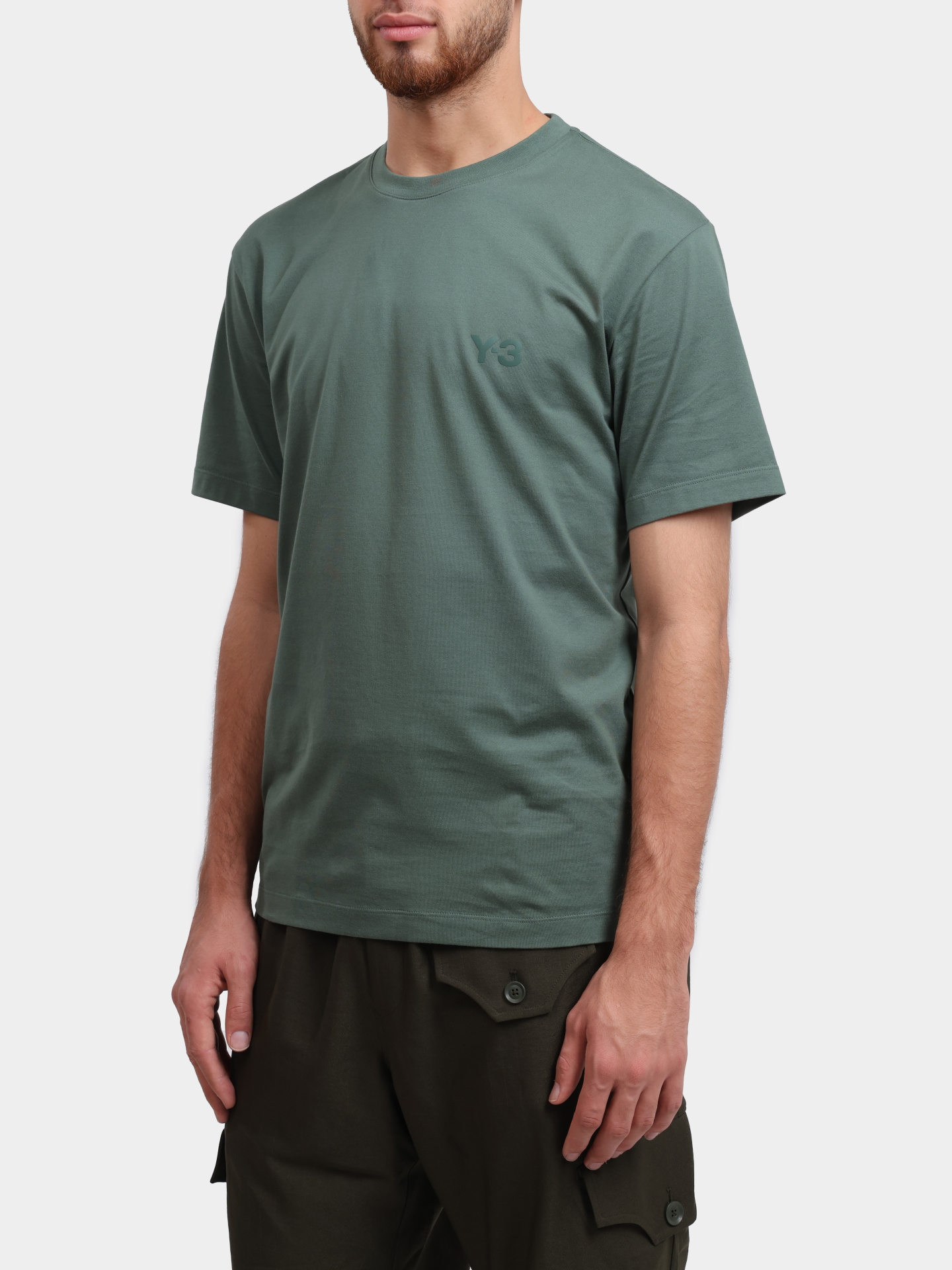 Футболка Y-3 JM7870 зеленая мужская из хлопка — купить в интернет-магазине Verdistore
