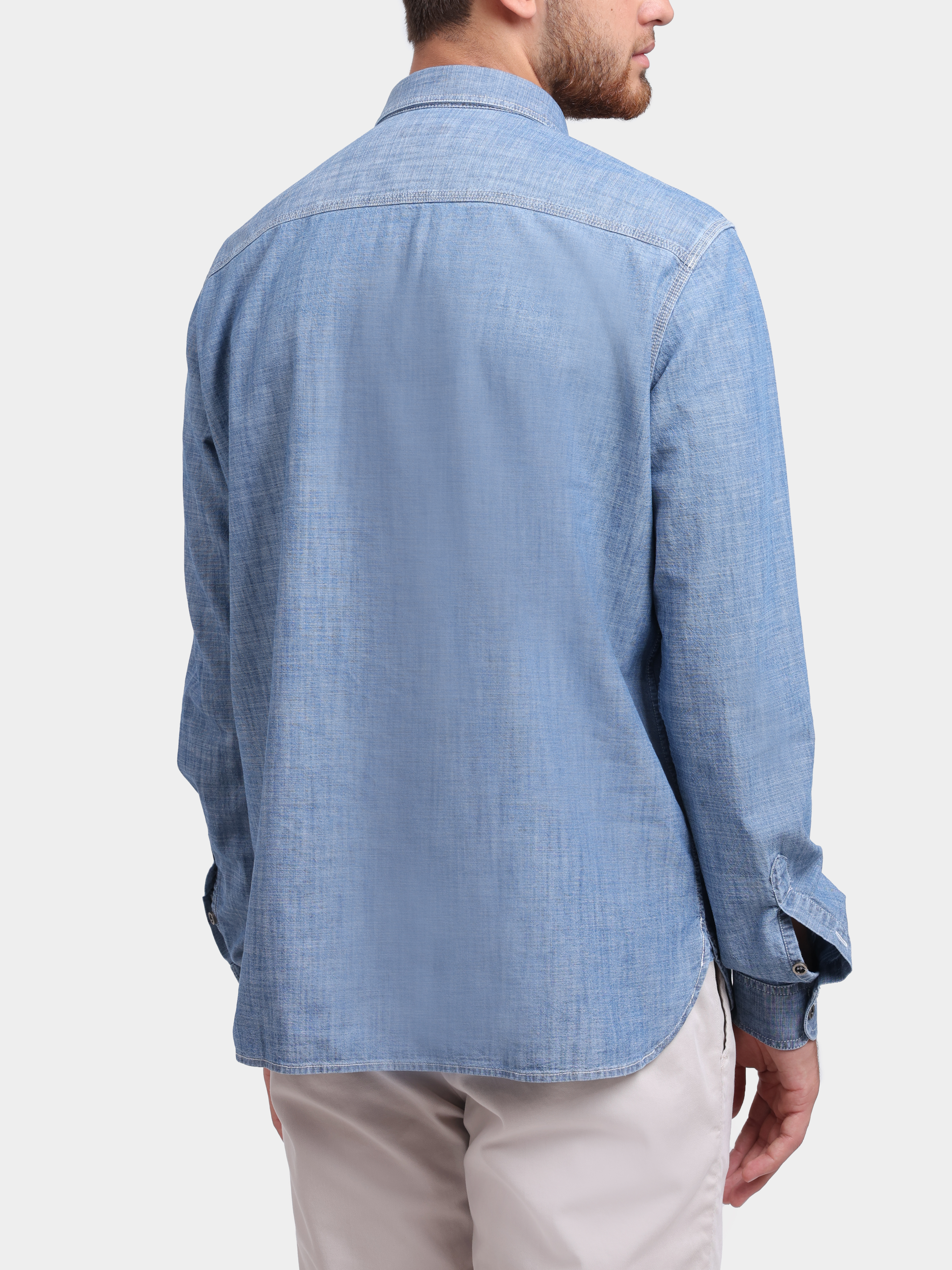 Рубашка Peserico R56054L98 05558 962 голубая мужская свободного кроя — купить в интернет-магазине Verdistore