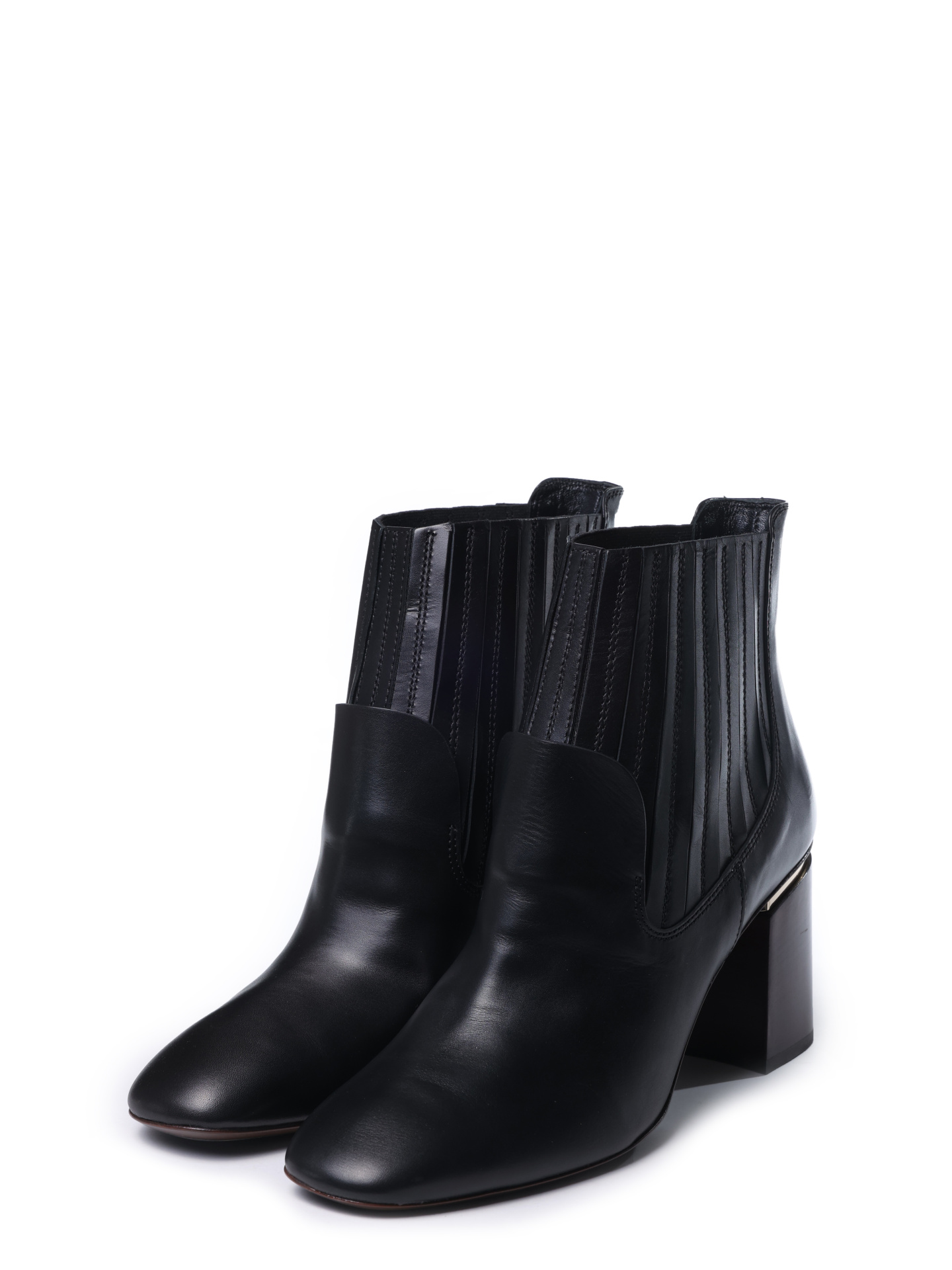 Ботильоны XXW11B0AA40GOCB999 черные кожаные на высоком каблуке  — купить в интернет-магазине Verdistore