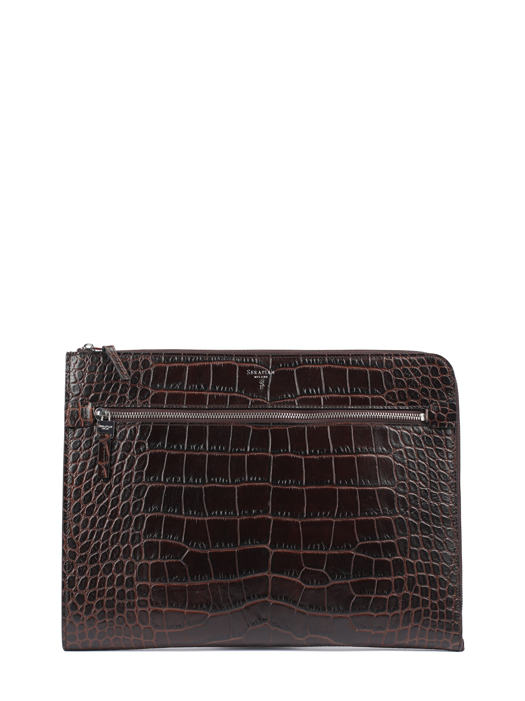 Папка коричневая кожаная с внешним и внутренним карманом маленький логотип — купить в интернет-магазине Verdistore