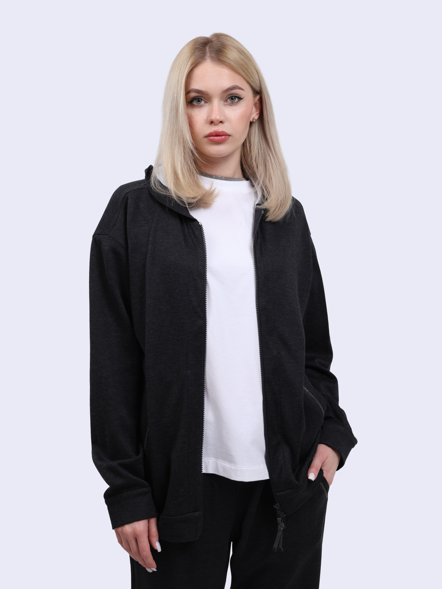 Толстовка Brunello Cucinelli MD828SB806 C8398 темно-серая женская — купить в интернет-магазине Verdistore