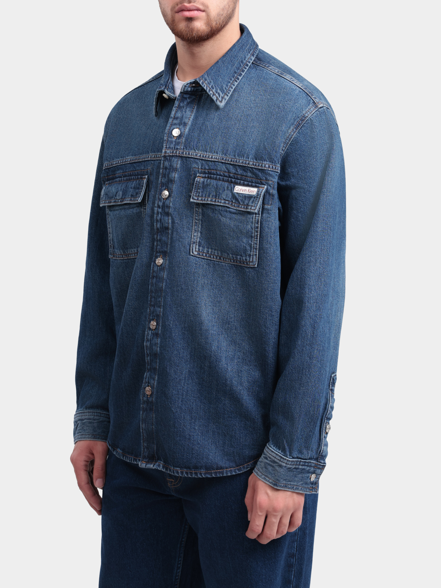 Рубашка Calvin Klein Jeans LV04RF904G XCY джинсовая мужская — купить в интернет-магазине Verdistore
