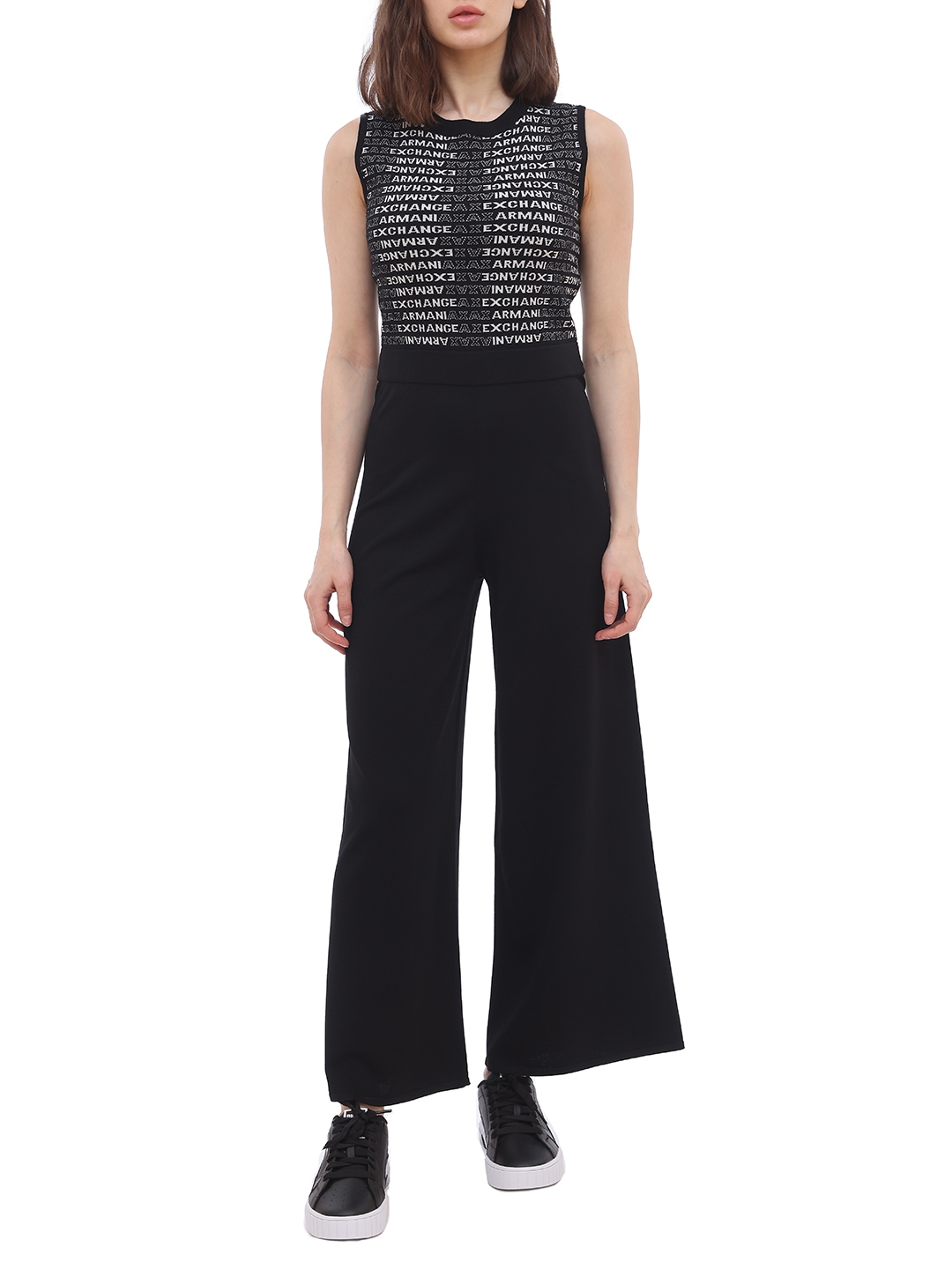 Комбинезон Armani Exchange 6HYA1B черный женский с логотипом — купить в интернет-магазине Verdistore