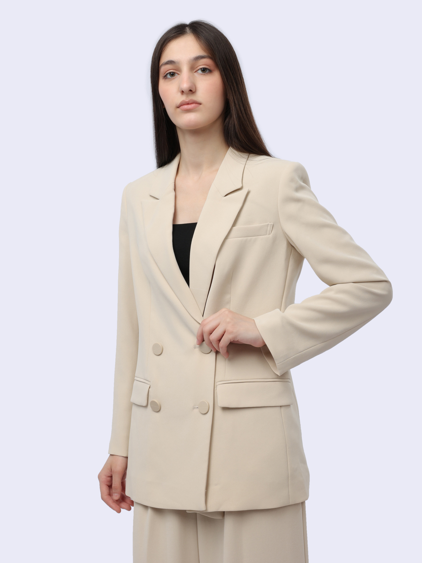 Жакет Armani Exchange 3DYG31 YN1QZ 1787 бежевый женский двубортный — купить в интернет-магазине Verdistore
