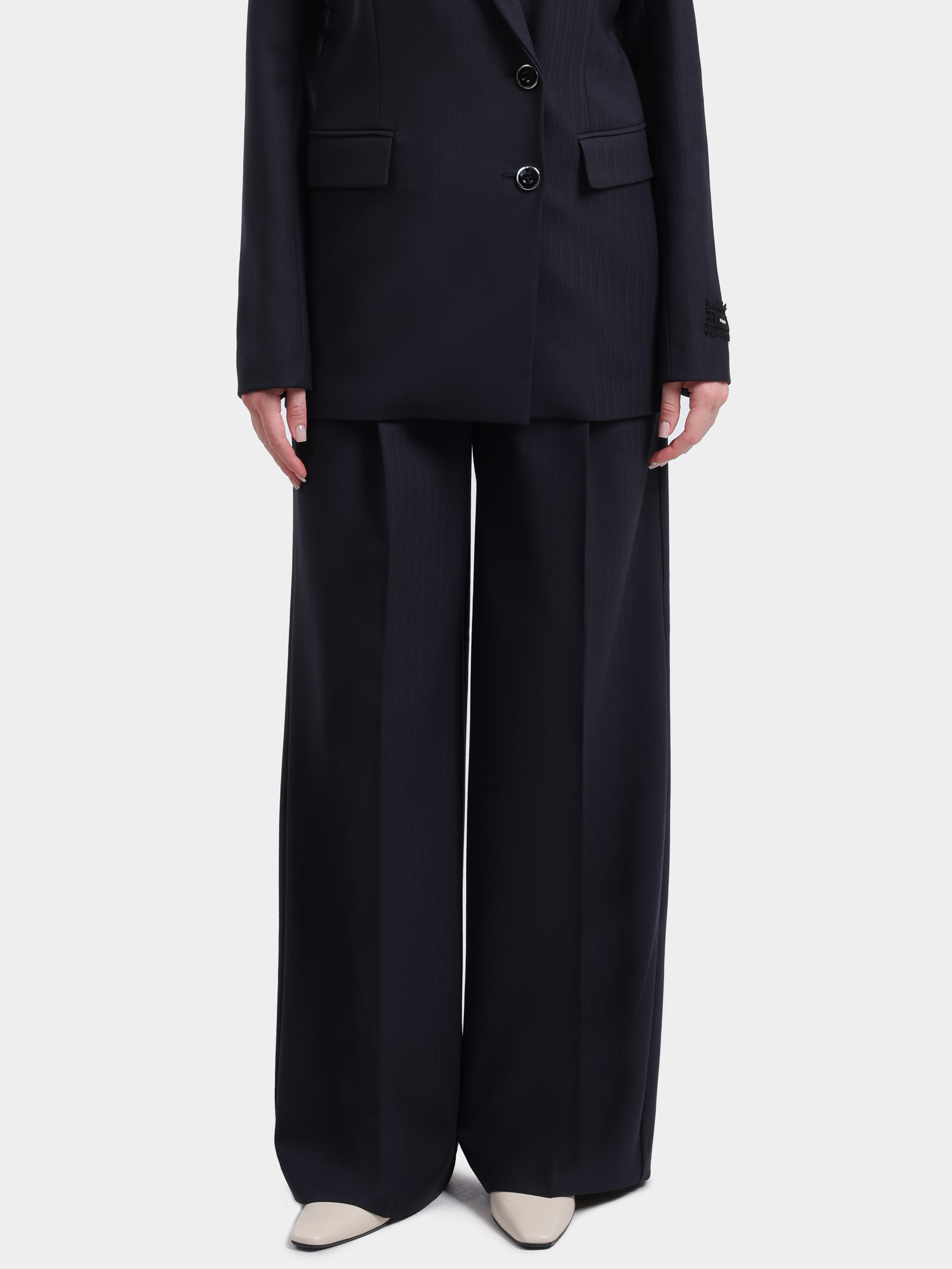 Брюки Pinko 107560 A3IF G03 темно-синие женские на резинке — купить в интернет-магазине Verdistore