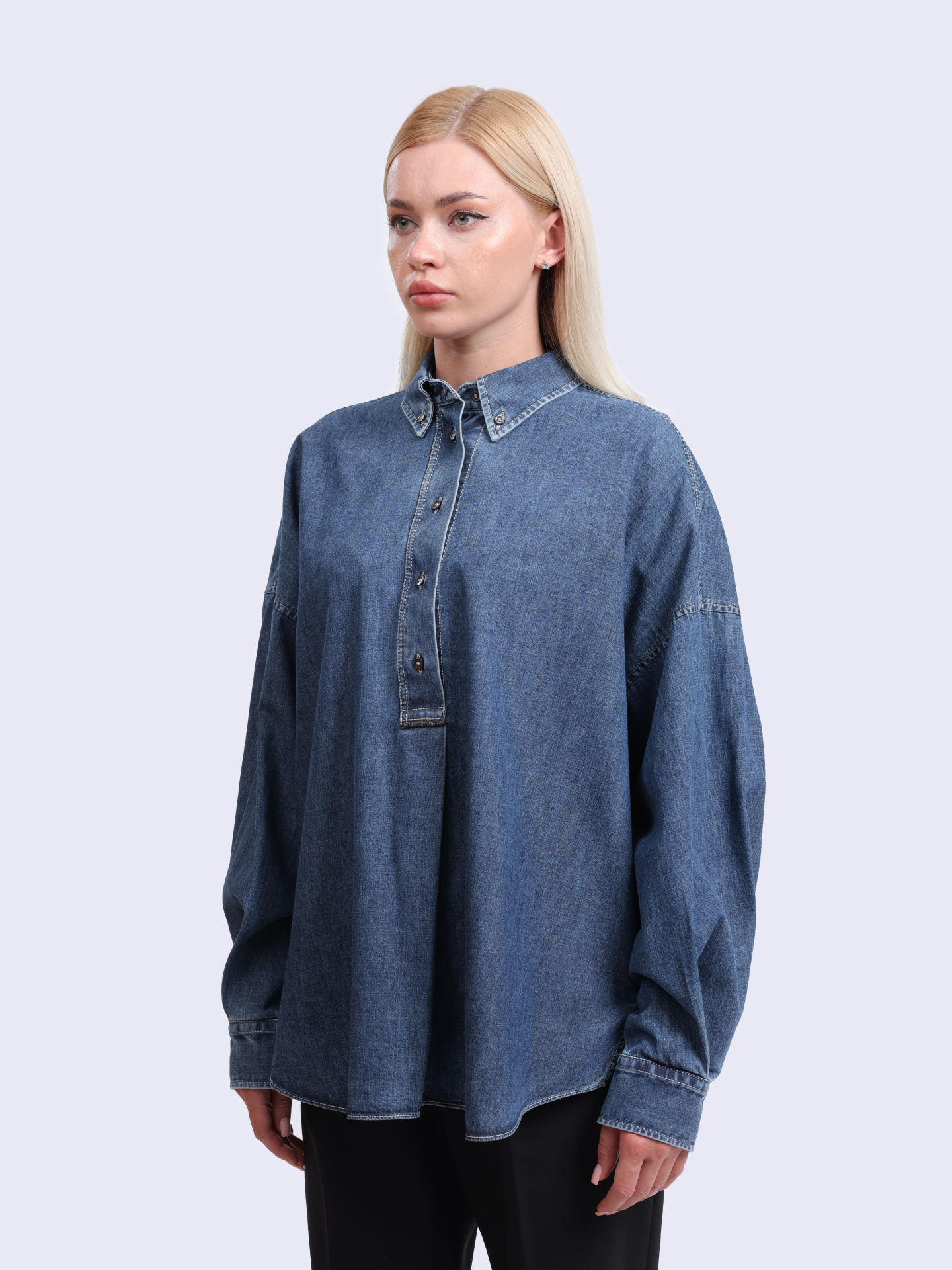 Рубашка Brunello Cucinelli MH192RA905 джинсовая женская — купить в интернет-магазине Verdistore