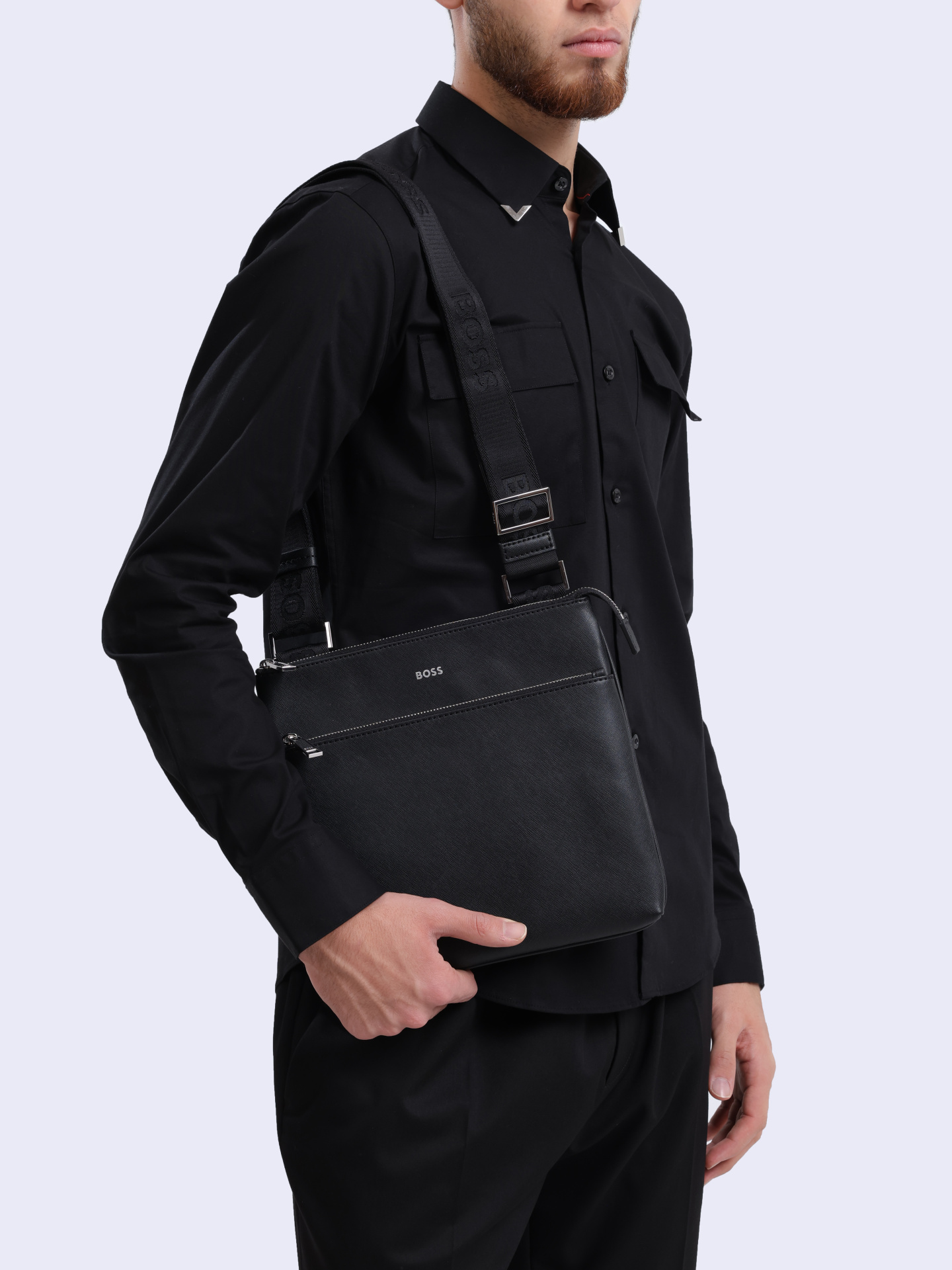 Сумка Boss Zair_S z env large 10247449 01 50483567 кожаная мужская — купить в интернет-магазине Verdistore