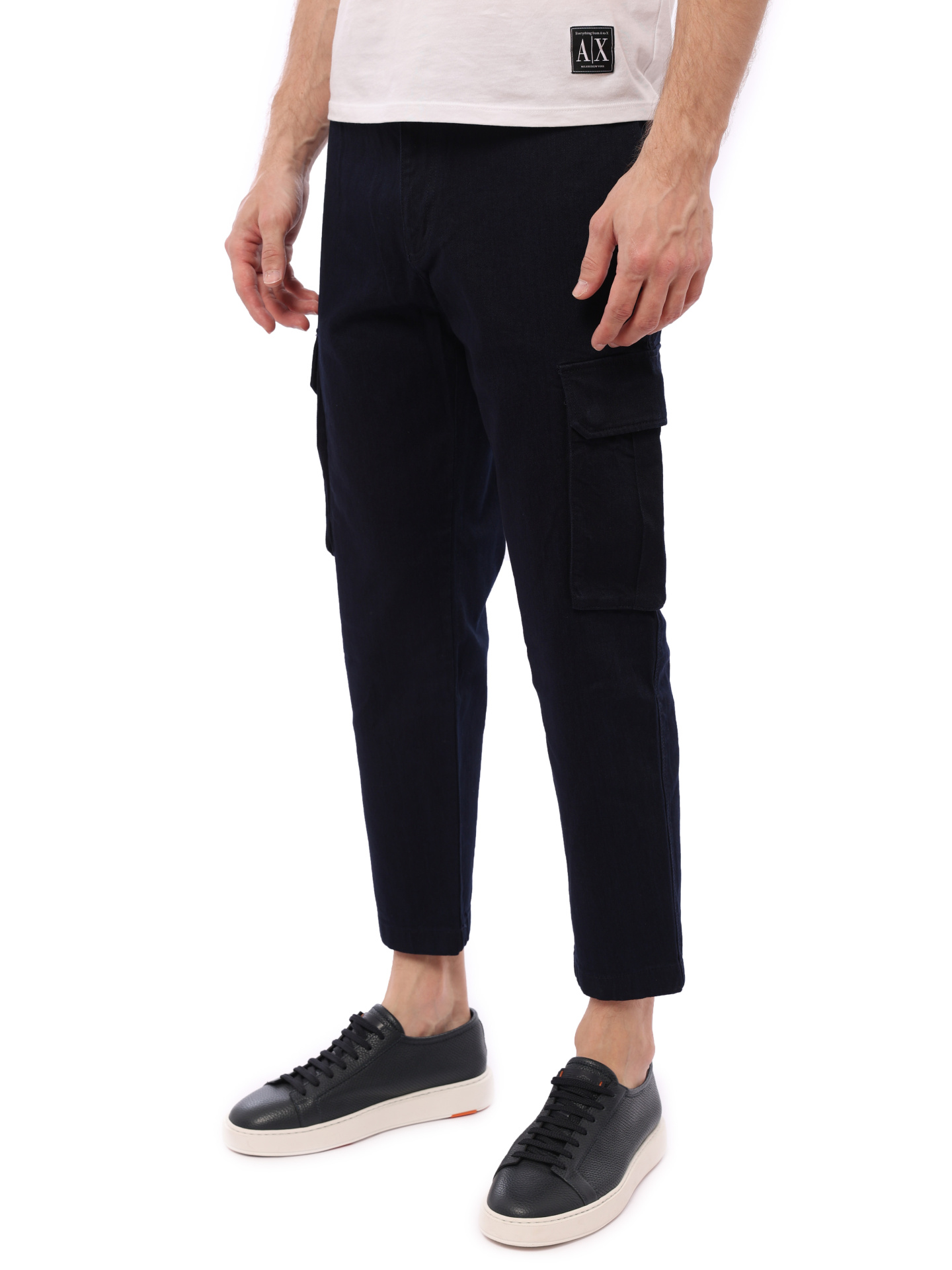 Брюки-карго Armani Exchange 3KZPL6 ZDA8Z 1500 темно-синие мужские из хлопка — купить в интернет-магазине Verdistore