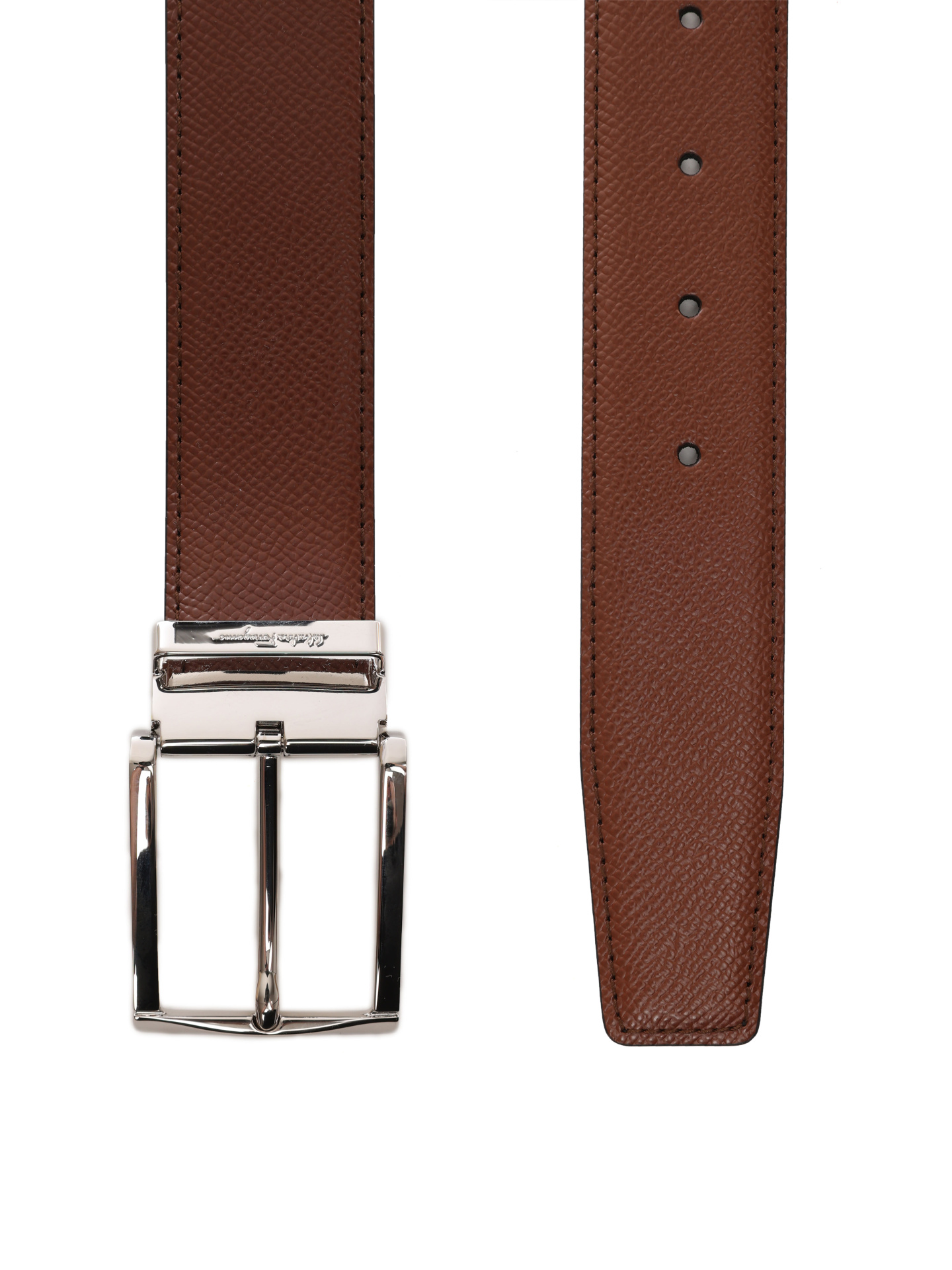 Ремень кожаный коричневый с крупной металлической пряжкой — купить в интернет-магазине Verdistore