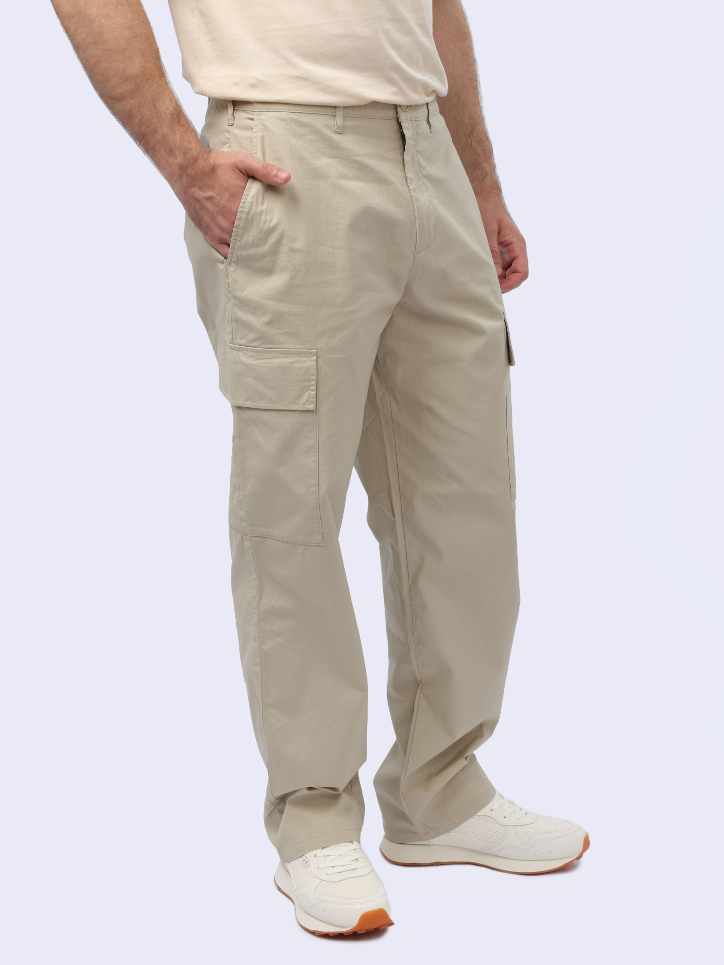 Брюки Armani Exchange 3DZP03 ZN3SZ 1795 бежевые мужские из хлопка — купить в интернет-магазине Verdistore