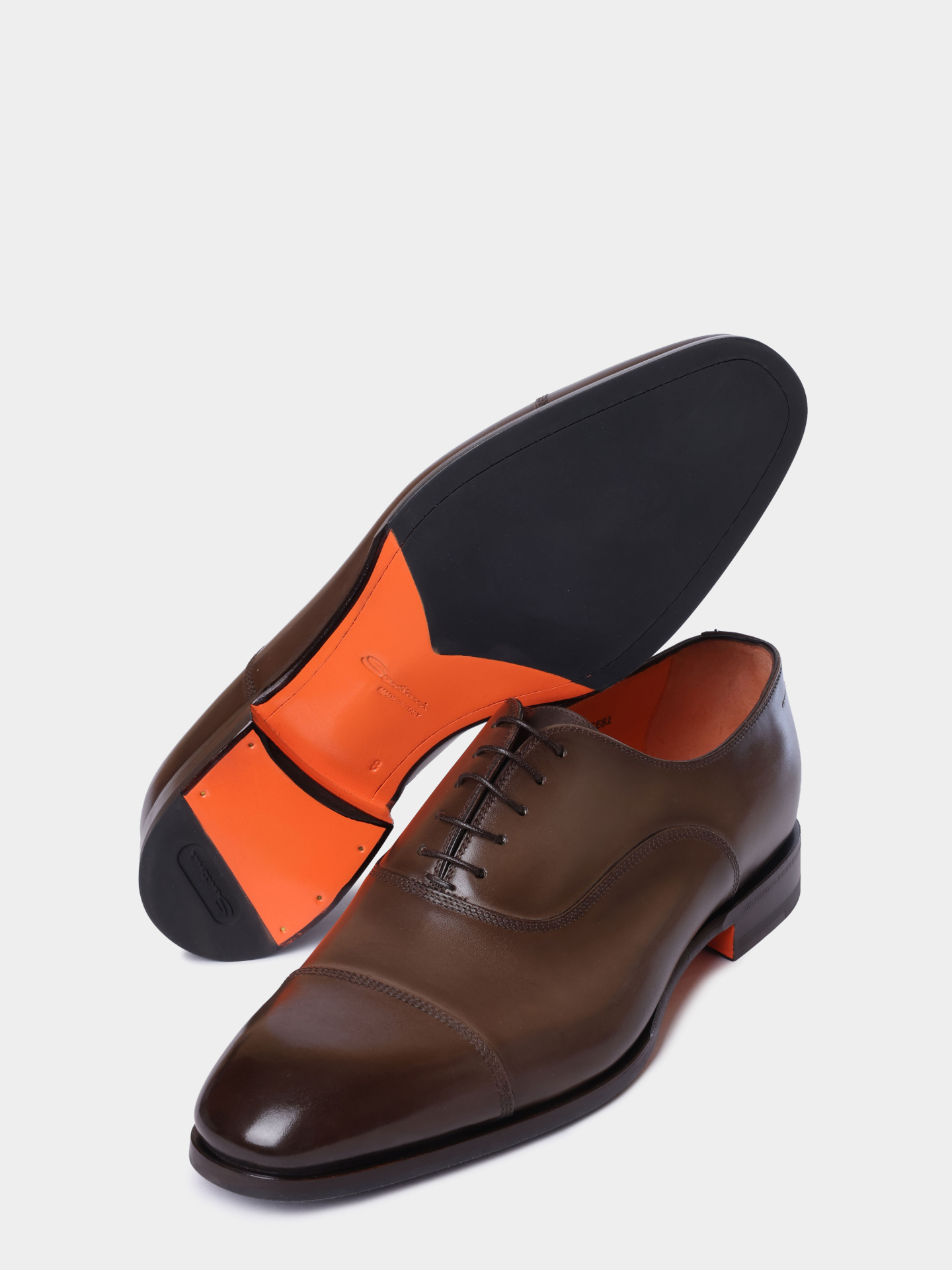 Оксфорды Santoni MCAG18883JJ6BNTGE81 кожаные мужские — купить в интернет-магазине Verdistore