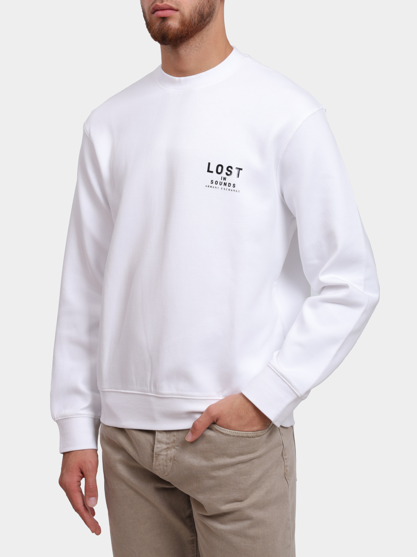 Свитшот Armani Exchange XM000491 AF13047 U0009 белый мужской — купить в интернет-магазине Verdistore