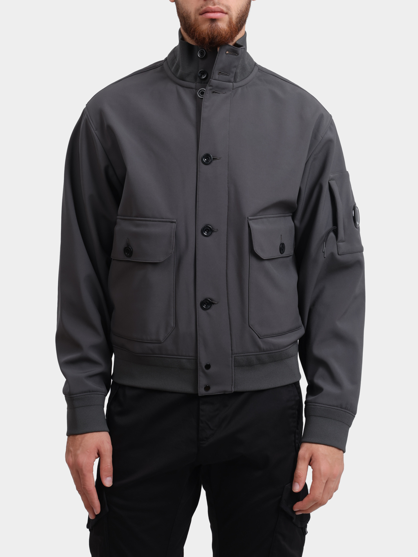 Бомбер C.P. Company 19CMOW003A-006097A 978 темно-серый мужской — купить в интернет-магазине Verdistore