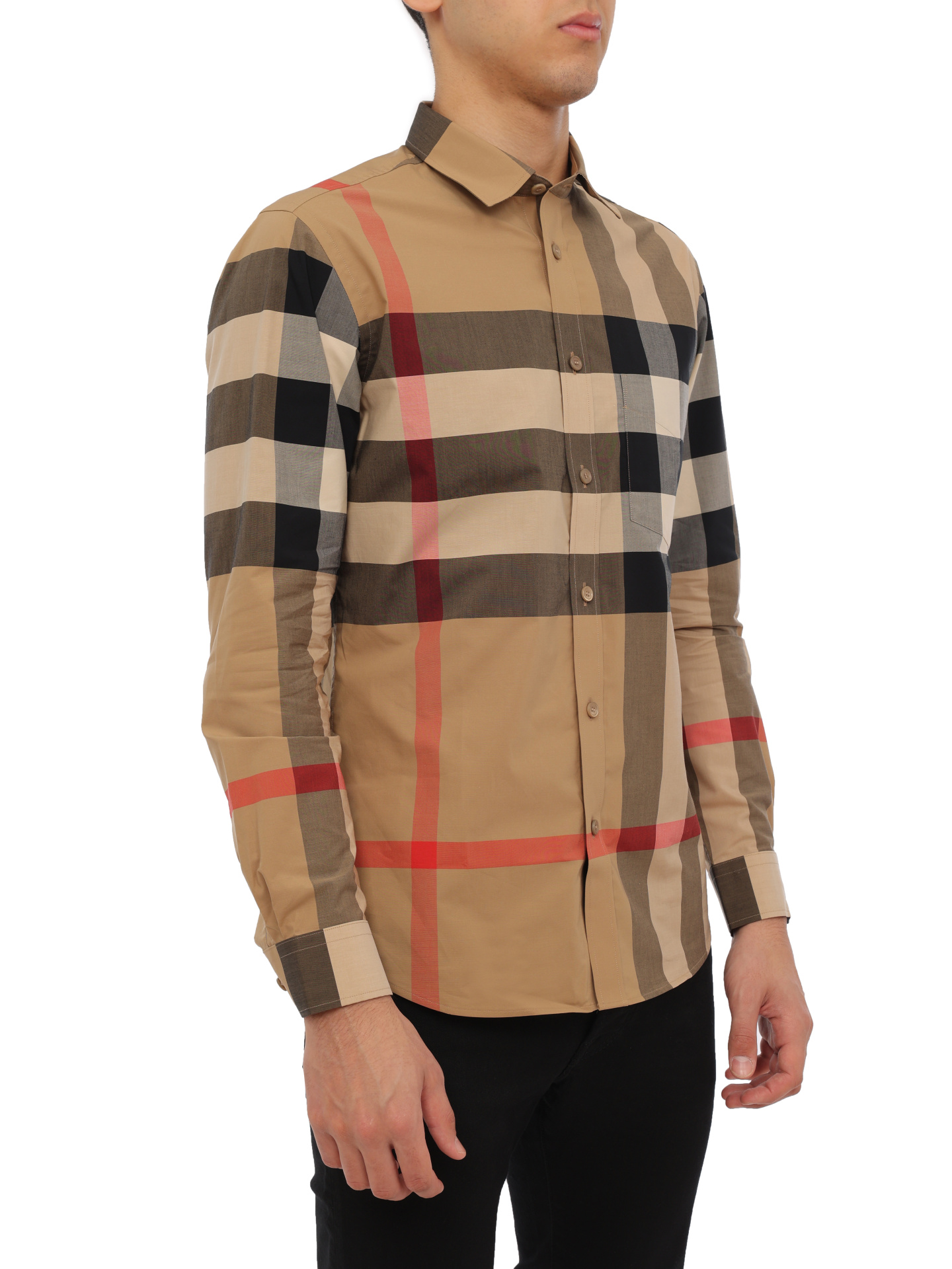 Рубашка Burberry 8010213 A7028 хлопковая мужская в клетку — купить в интернет-магазине Verdistore