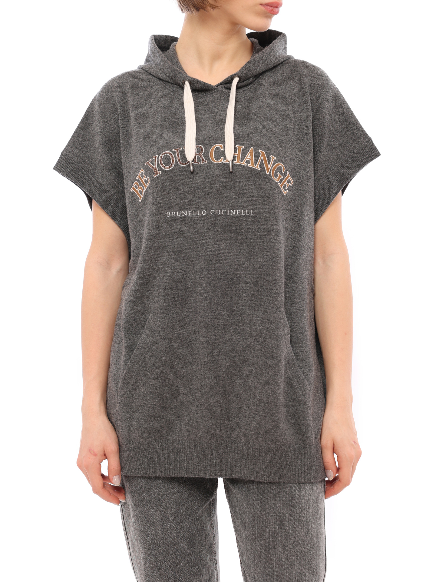 Худи Brunello Cucinelli M16187009 C079 серое женское — купить в интернет-магазине Verdistore