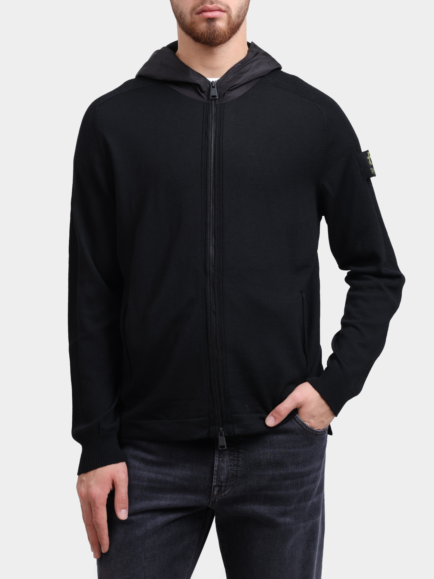 Кардиган Premiata PMG 28 черный мужской с нашивкой — купить в интернет-магазине Verdistore