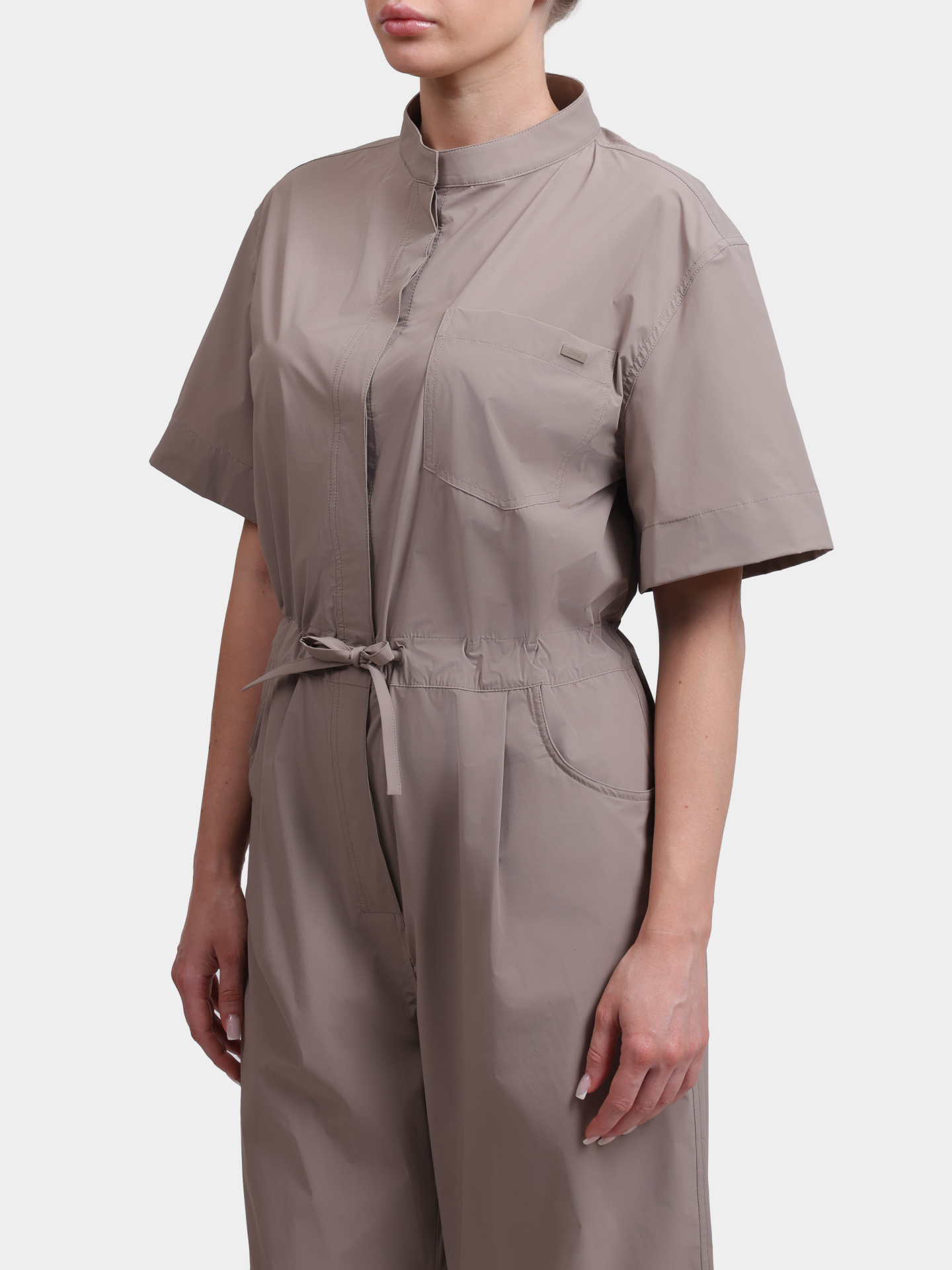 Комбинезон Herno TT000010D 12691Z 2600 бежевый женский с поясом на кулиске  — купить в интернет-магазине Verdistore