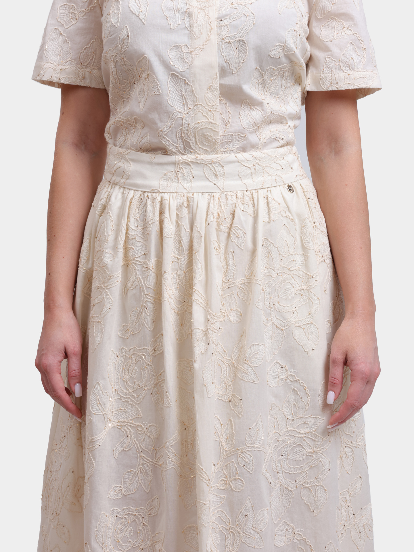 Юбка Liu-Jo WA6455 T472A P9417 хлопковая женская с вышивкой — купить в интернет-магазине Verdistore