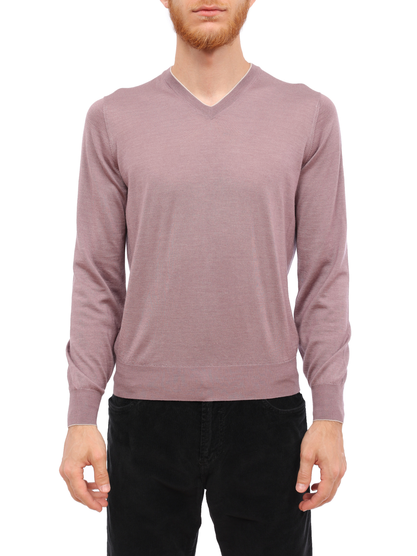 Джемпер Brunello Cucinelli M2300162 трикотажный мужской с V-вырезом — купить в интернет-магазине Verdistore