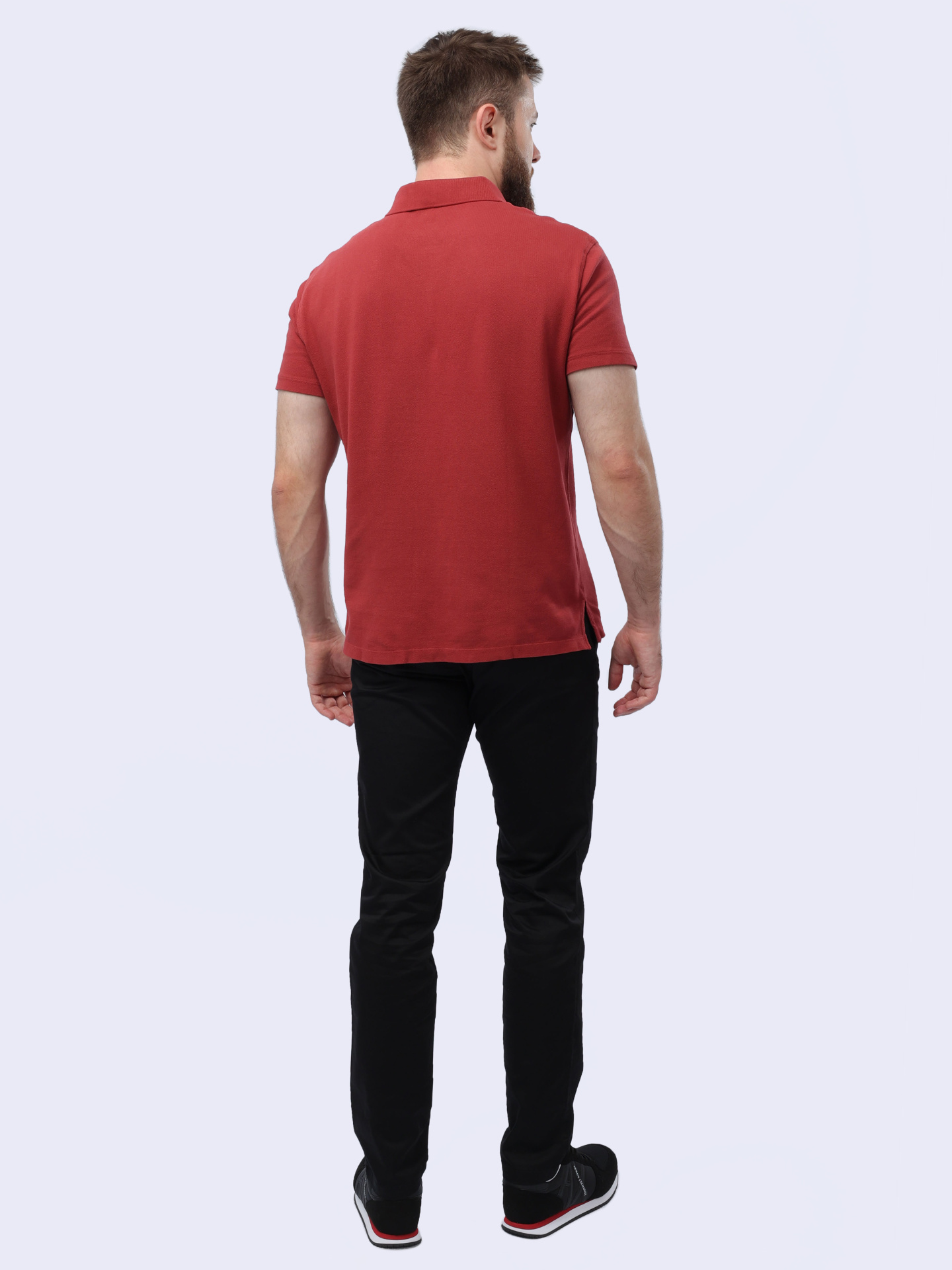 Поло Armani Exchange 3DZFAB ZJXUZ 14BM красное мужское из хлопка — купить в интернет-магазине Verdistore