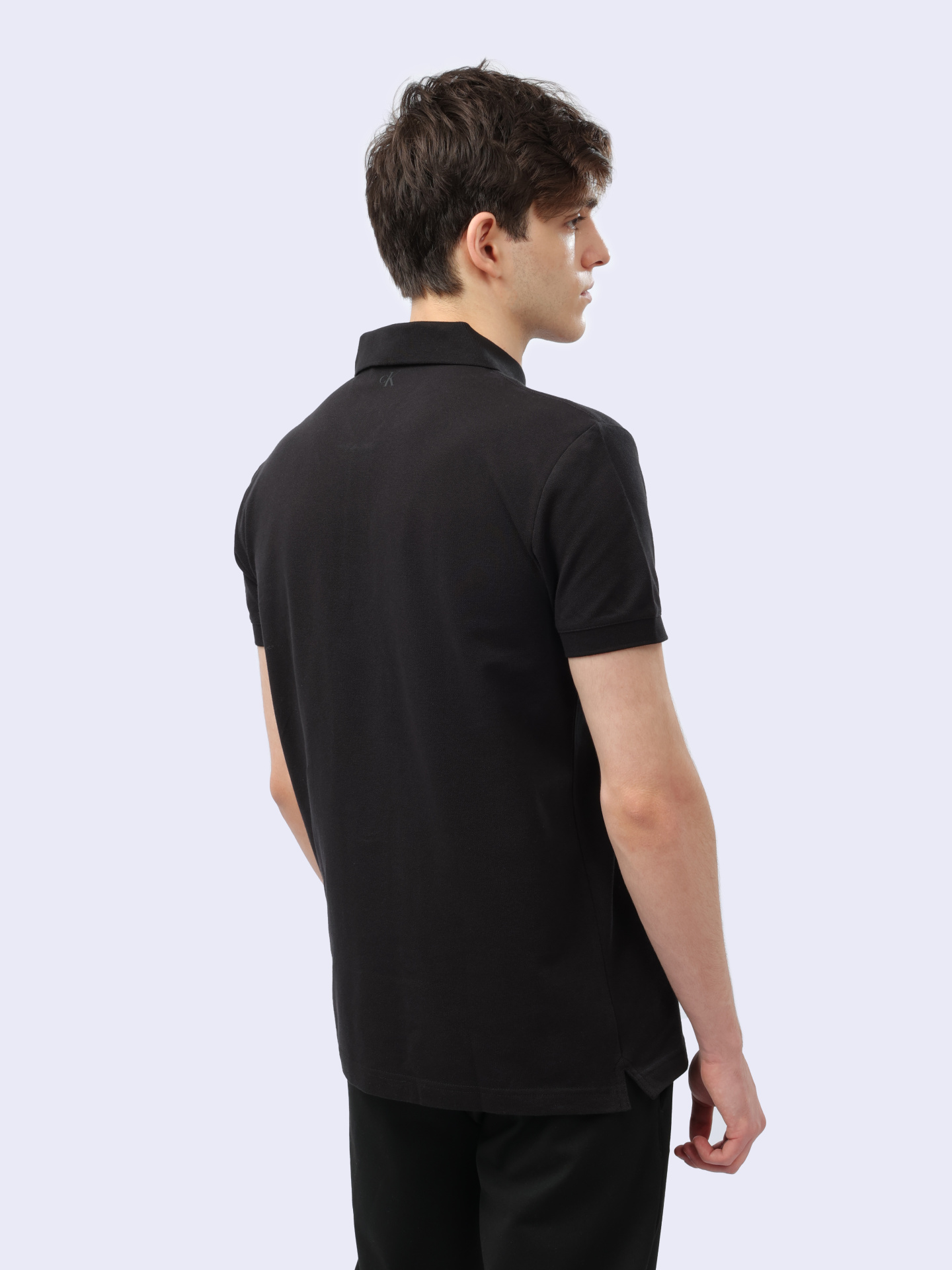 Поло Calvin Klein Jeans J30J325495 черное мужское из хлопка — купить в интернет-магазине Verdistore
