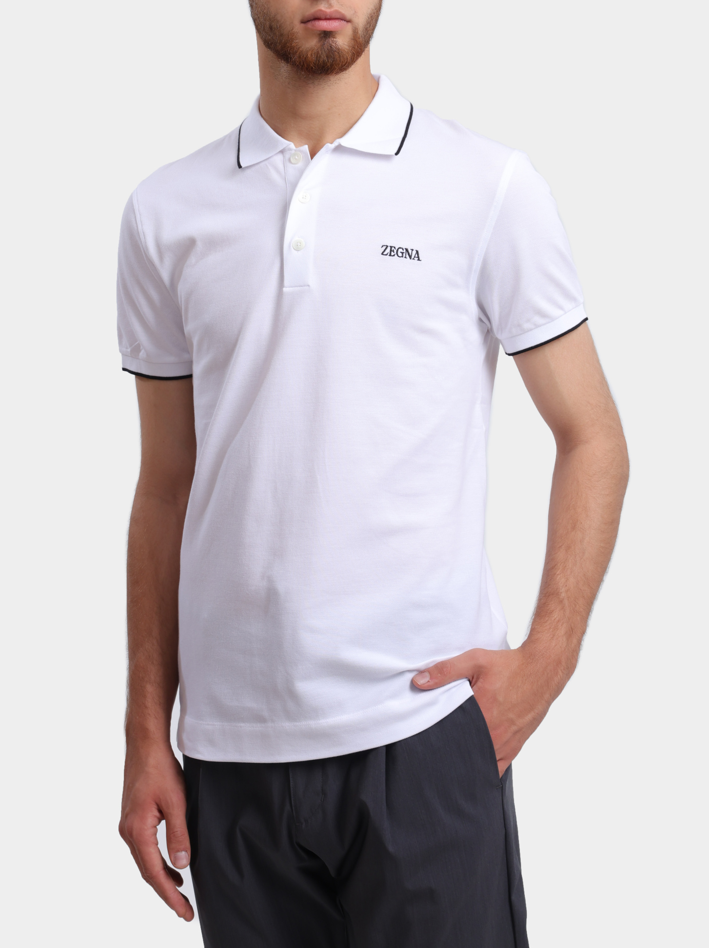 Поло E7358A5 B746 N00 белое хлопковое — купить в интернет-магазине Verdistore