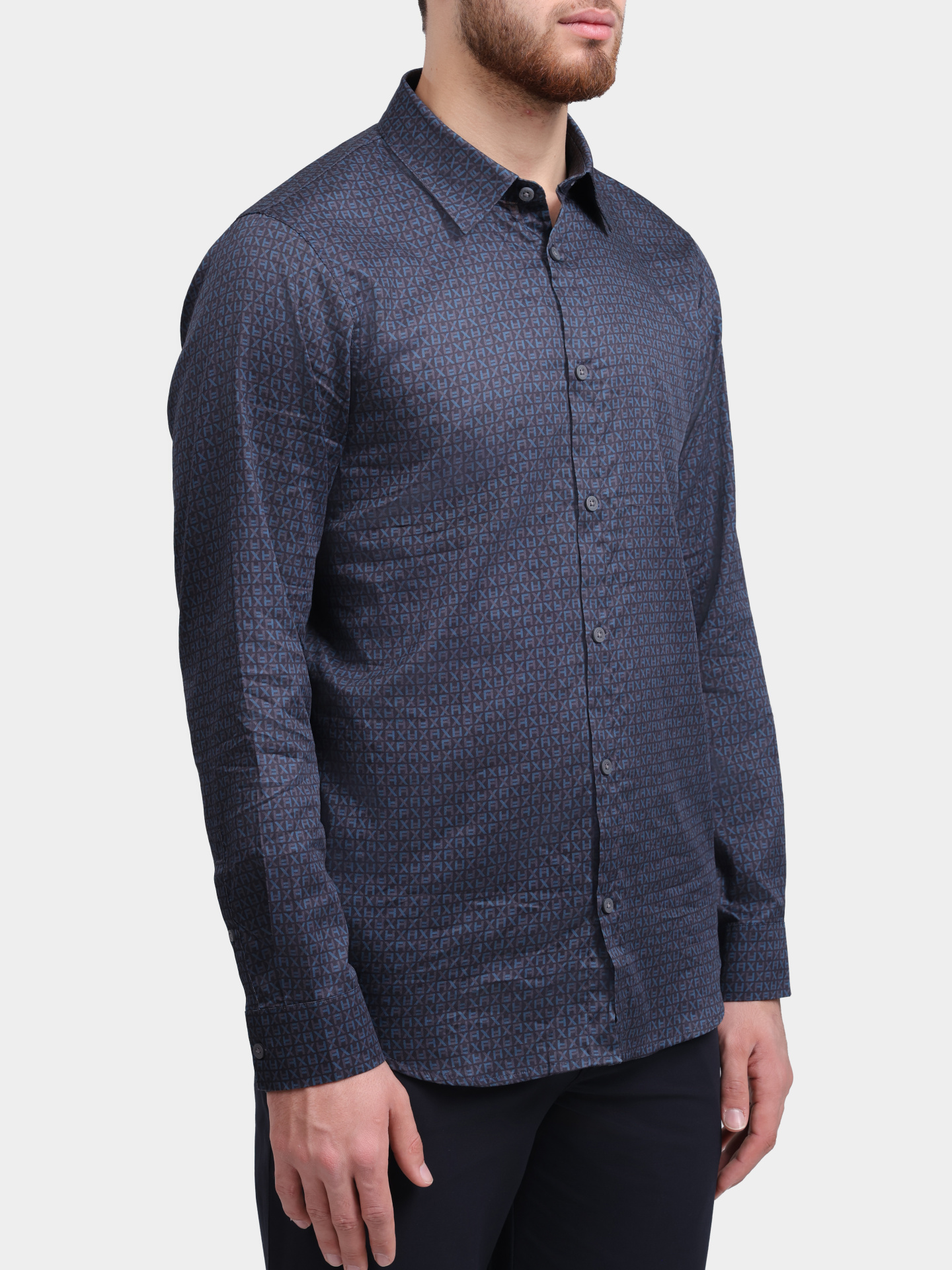 Рубашка Armani Exchange XM001942 AF19194 FB436 хлопковая мужская с принтом — купить в интернет-магазине Verdistore