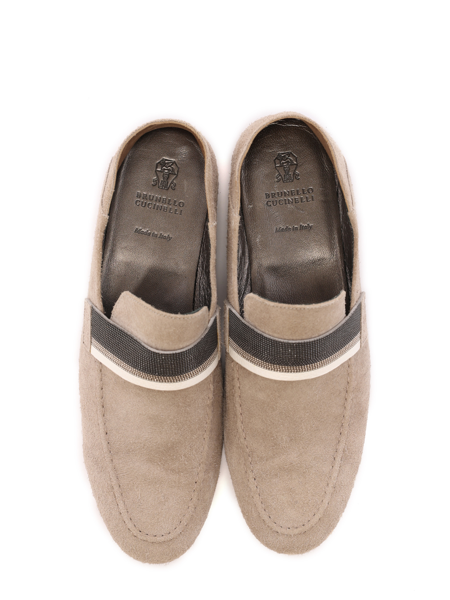 Лоферы Brunello Cucinelli MZMNC1440 бежевые женские из замши — купить в интернет-магазине Verdistore