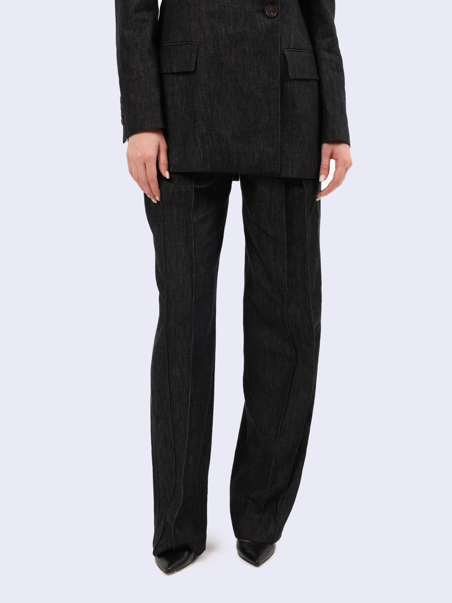 Брюки Brunello Cucinelli MB125P5952 C002 черные женские из денима — купить в интернет-магазине Verdistore