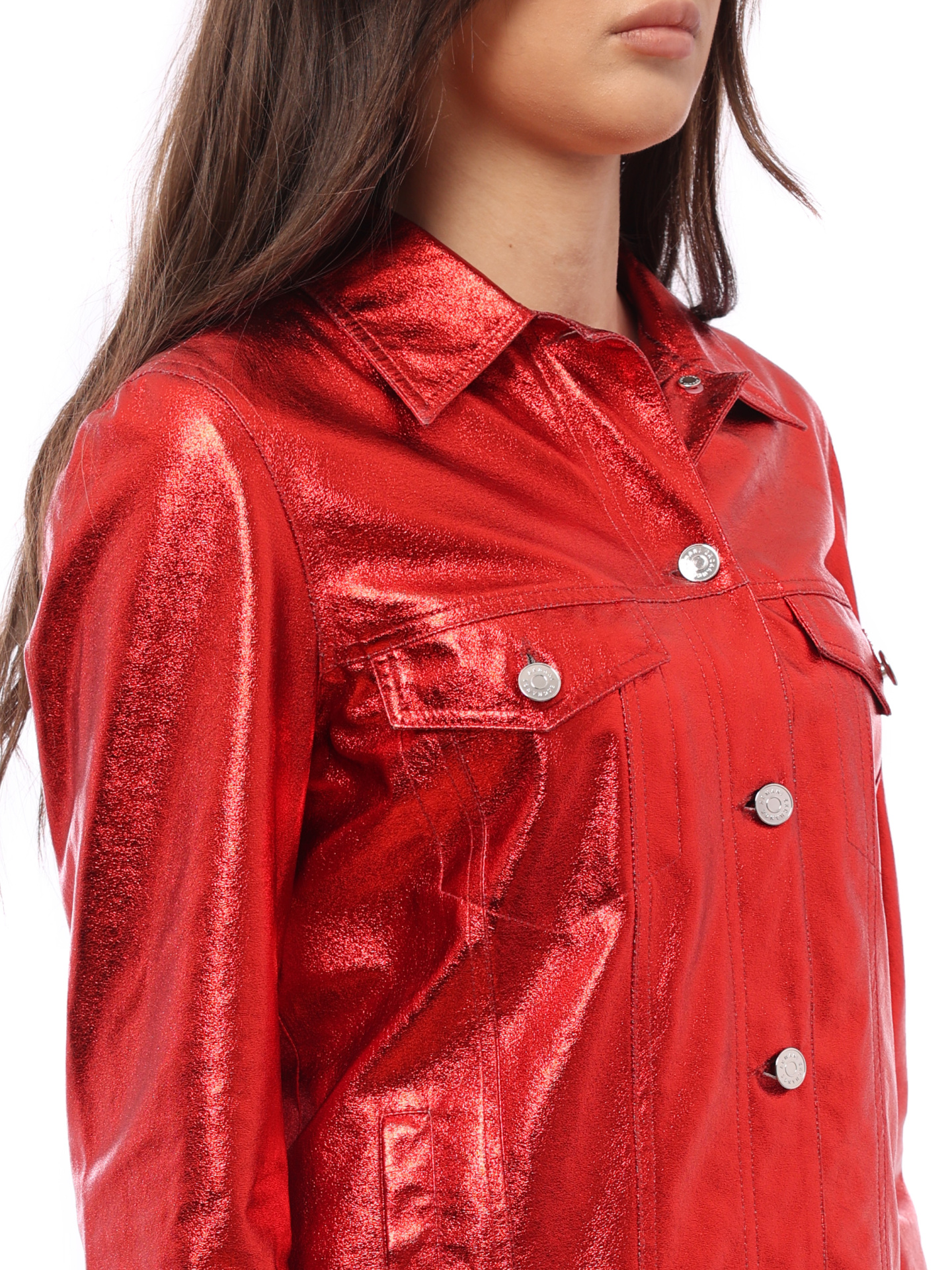 Куртка Armani Exchange 3GYB54 красная женская с металлизированной отделкой — купить в интернет-магазине Verdistore