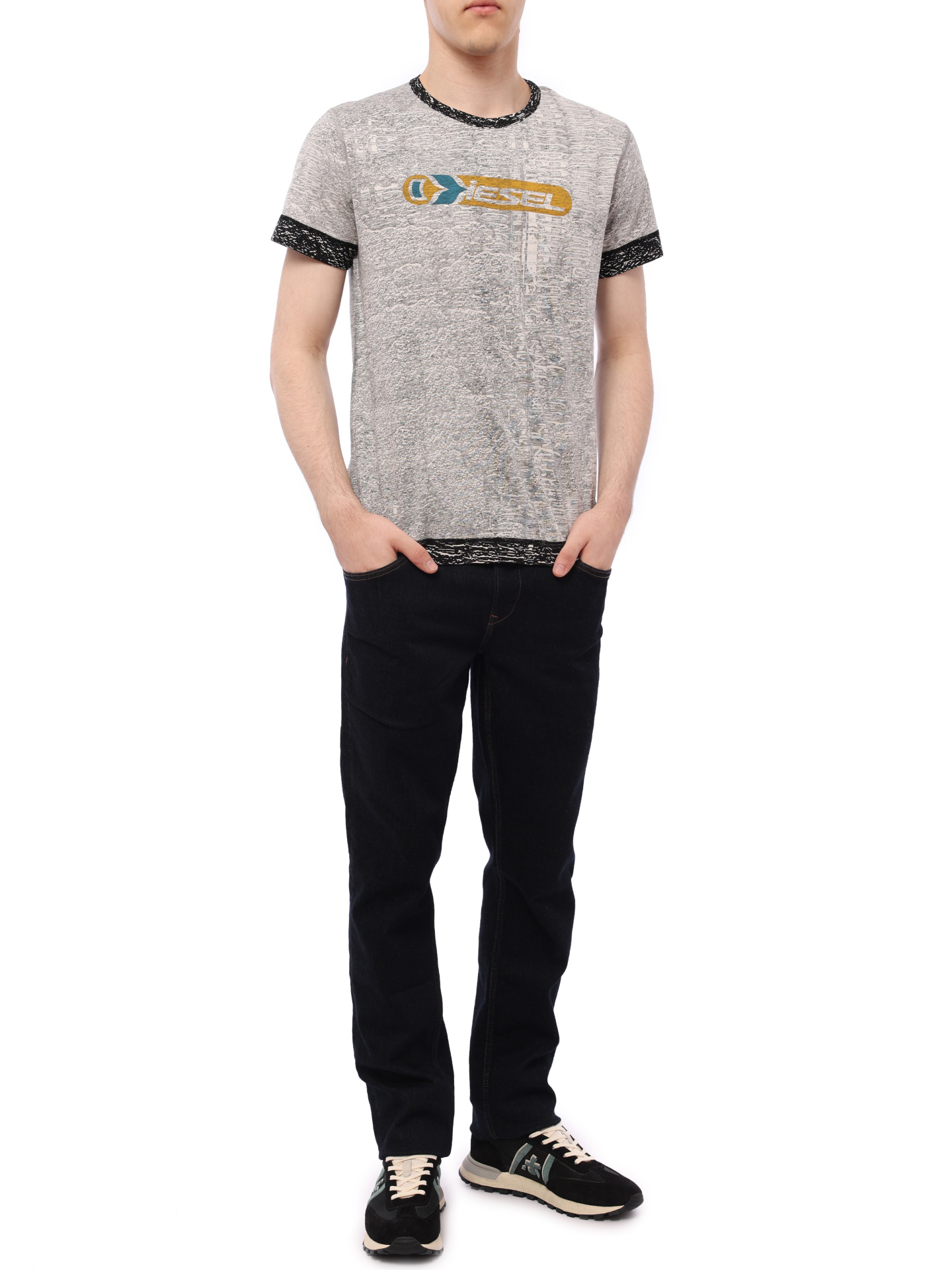 Футболка Diesel A074050TEAL900A хлопковая мужская — купить в интернет-магазине Verdistore