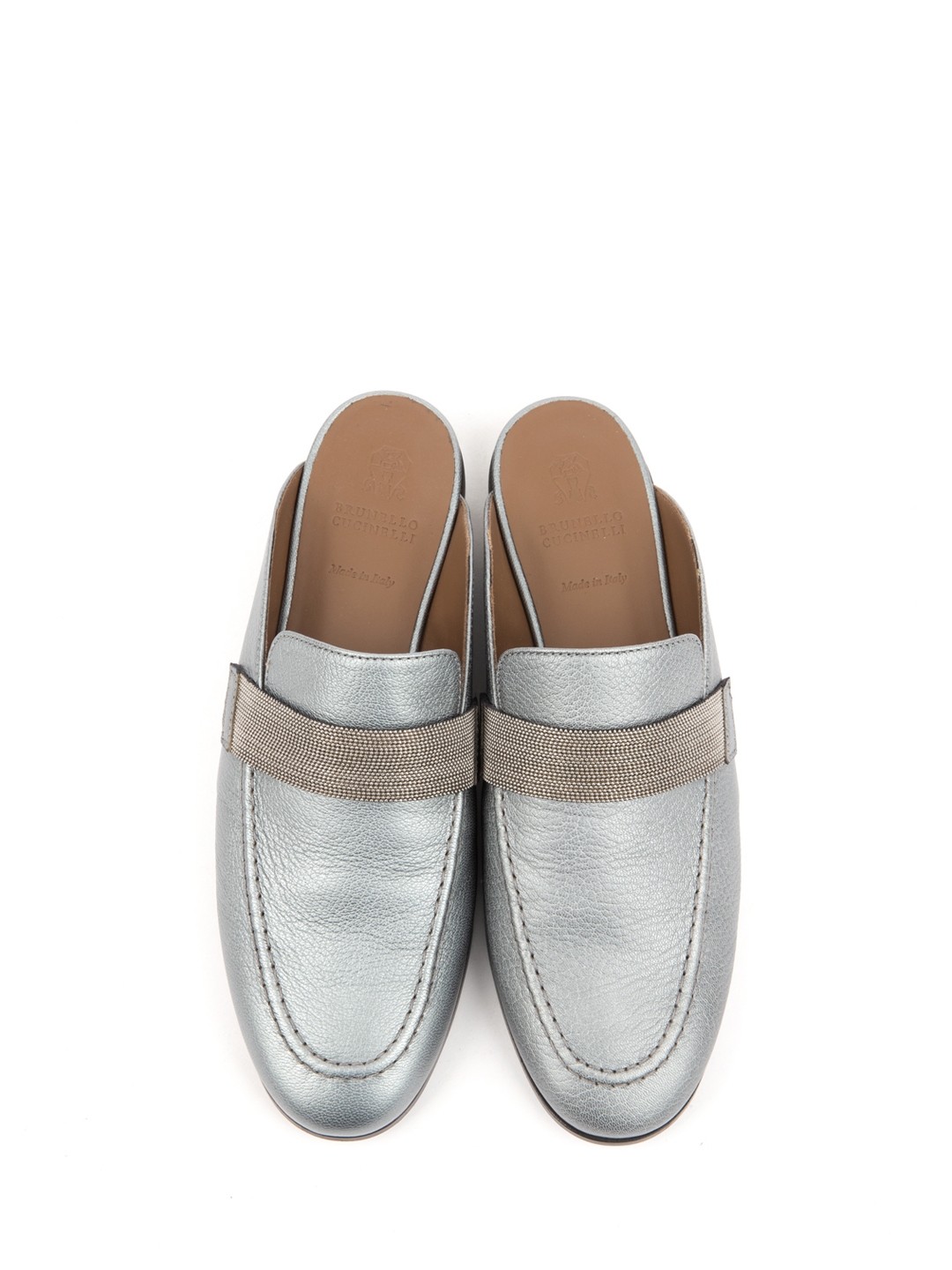 Шлепки Brunello Cucinelli MZGIC1109 кожаные женские — купить в интернет-магазине Verdistore
