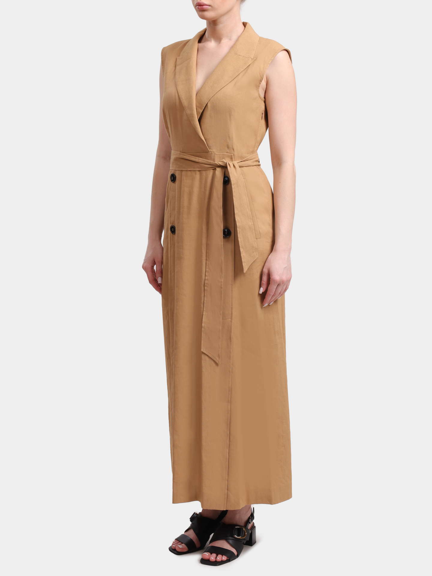 Платье MARELLA DADA 003 бежевое женское с поясом — купить в интернет-магазине Verdistore