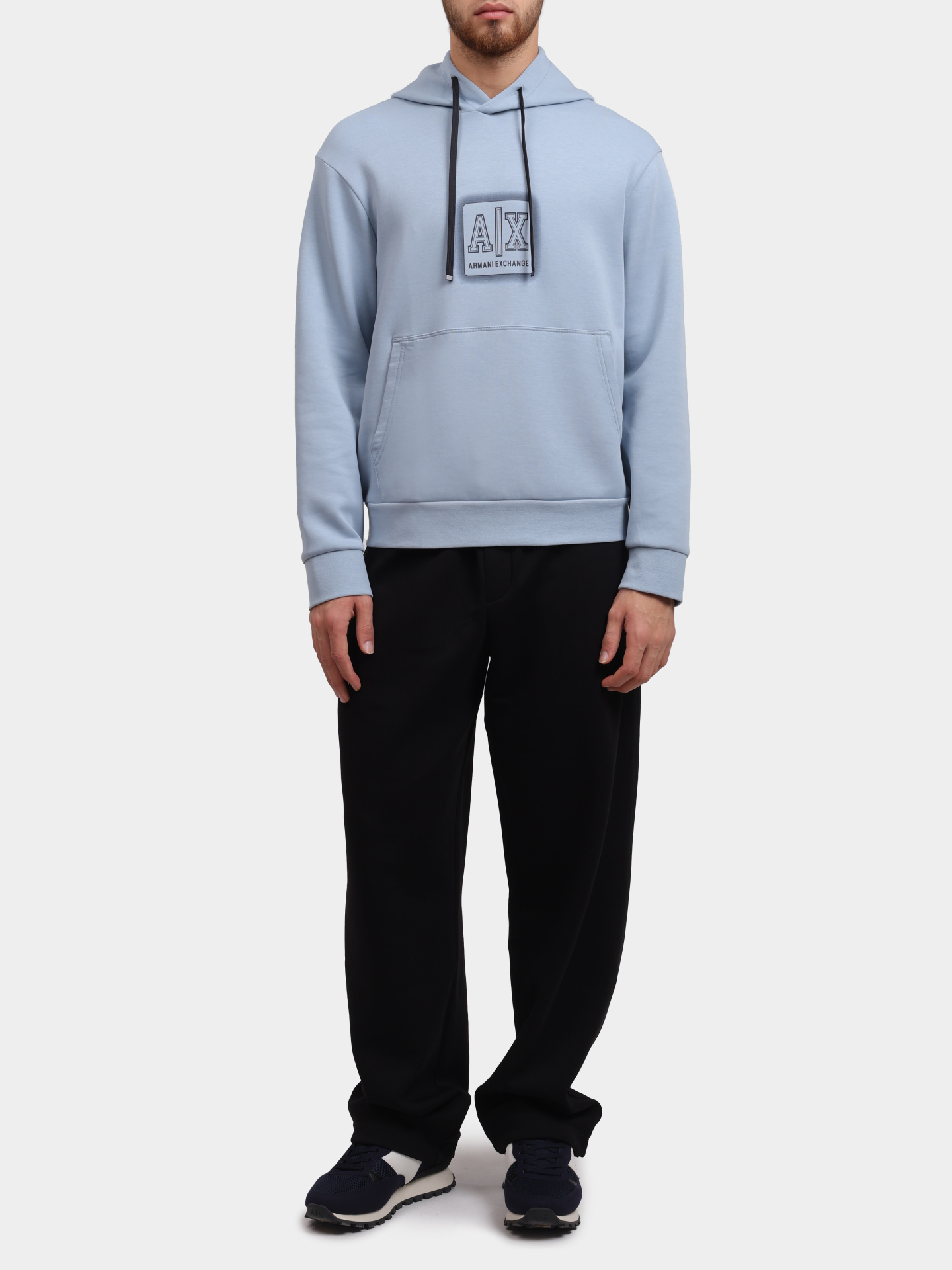 Худи Armani Exchange XM000482 AF10818 U9287 голубое мужское — купить в интернет-магазине Verdistore