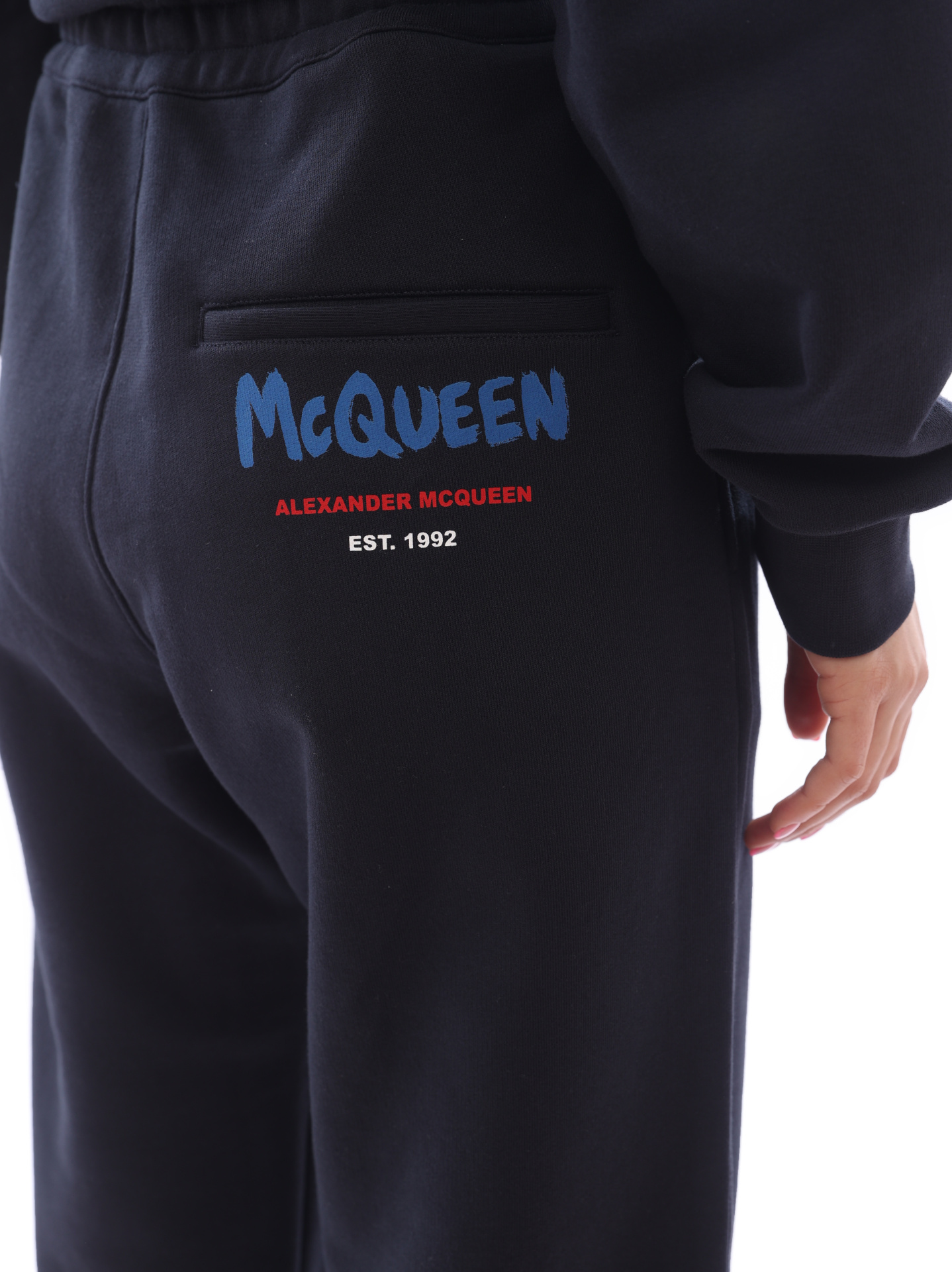 Брюки Alexander McQueen 658545-QZAD5 0415 синие женские — купить в интернет-магазине Verdistore