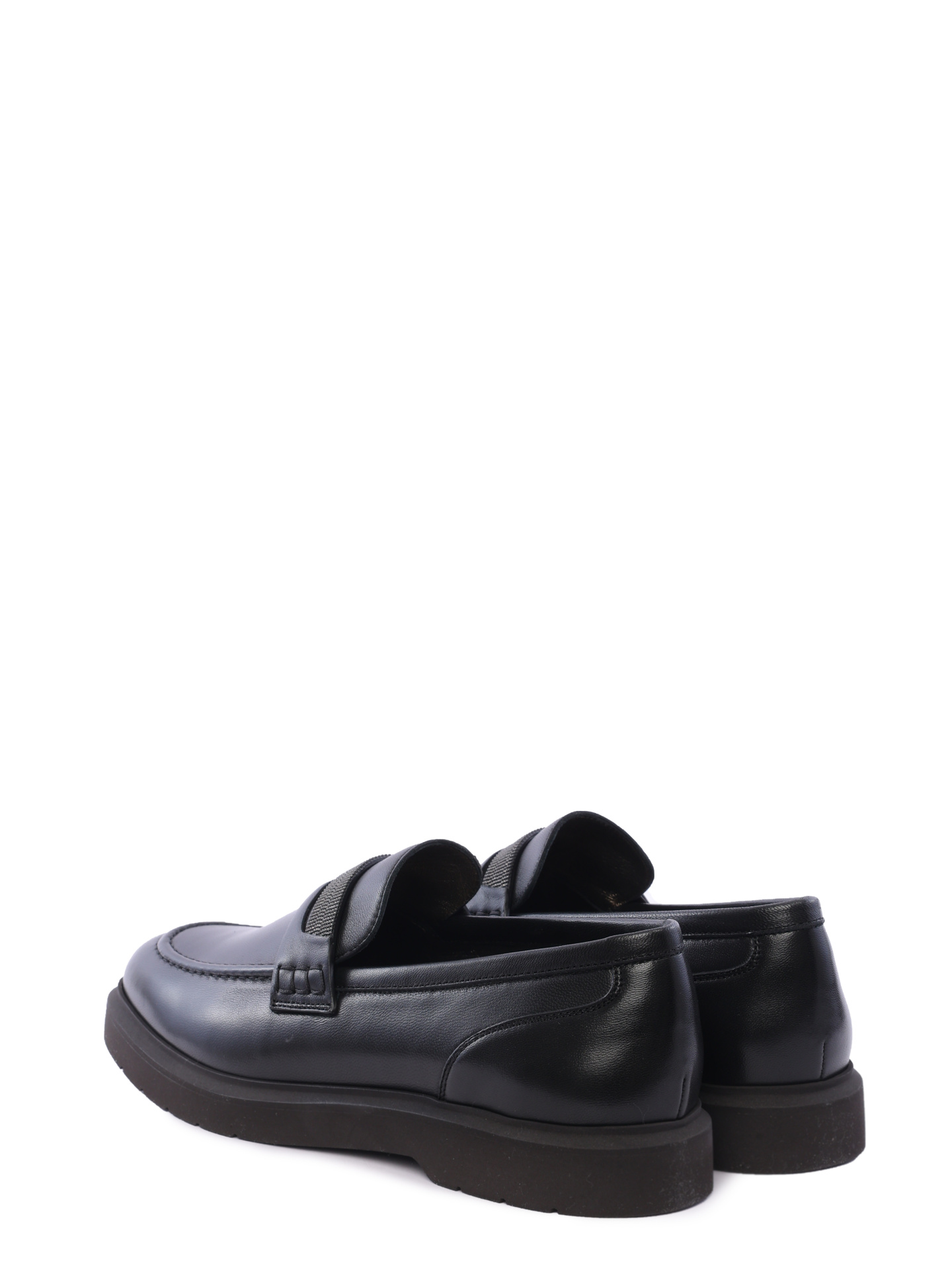 Лоферы Brunello Cucinelli MZNAGB1213 C101 черные женские из кожи — купить в интернет-магазине Verdistore