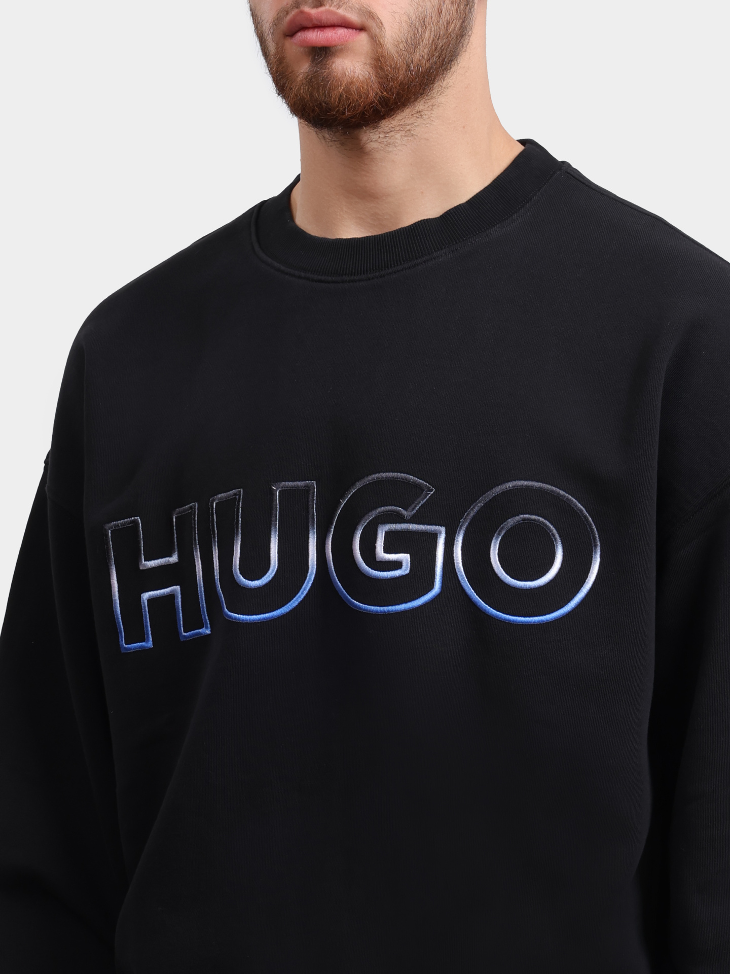 Свитшот Hugo Nogocrew 10273008 мужской с логотипом на груди — купить в интернет-магазине Verdistore