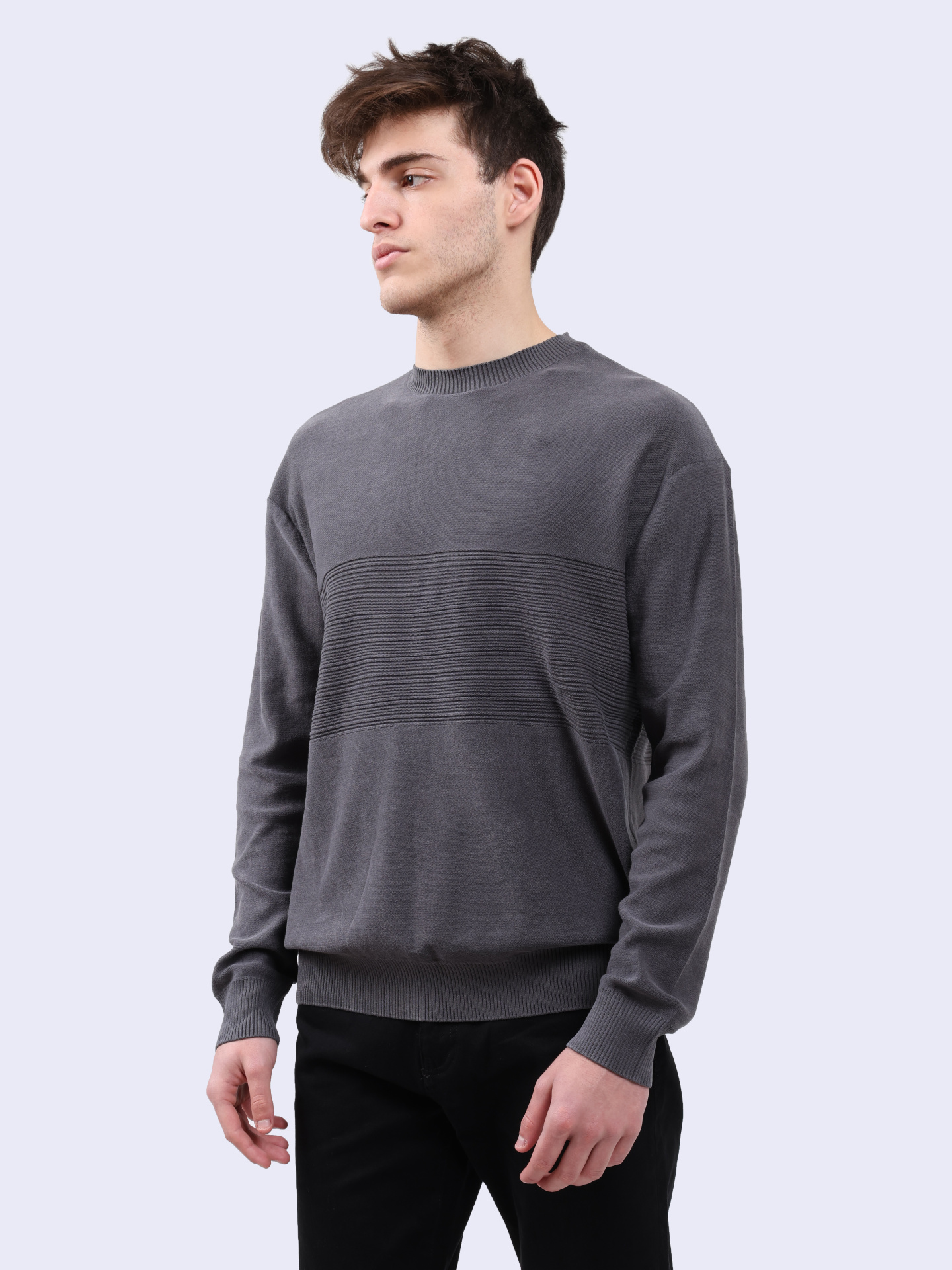 Свитер Armani Exchange 6DZM6J ZMQ7Z 19AA серый мужской из хлопка — купить в интернет-магазине Verdistore