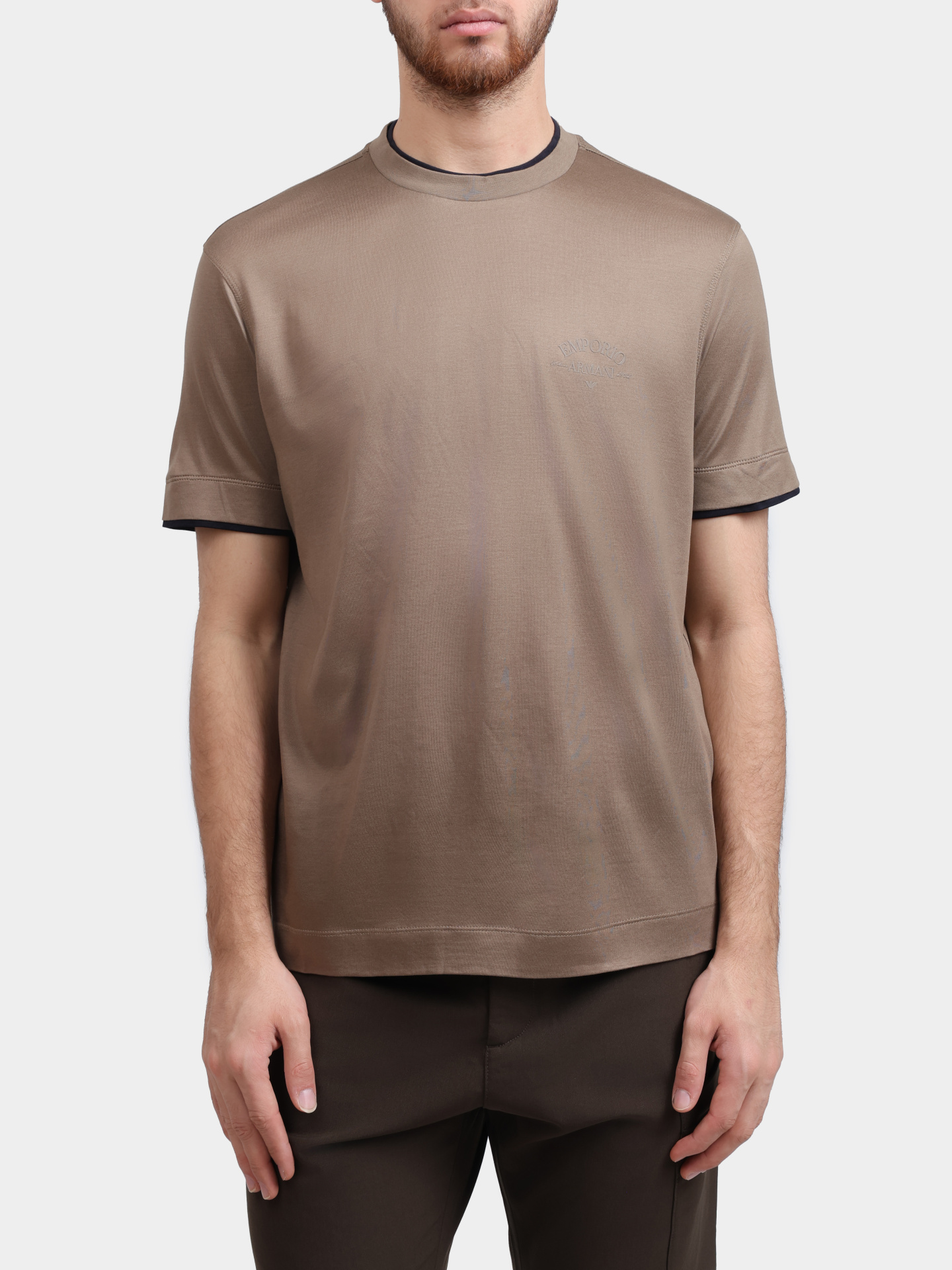 Футболка Emporio Armani EM002939 AF18312 U6189 бежевая мужская — купить в интернет-магазине Verdistore