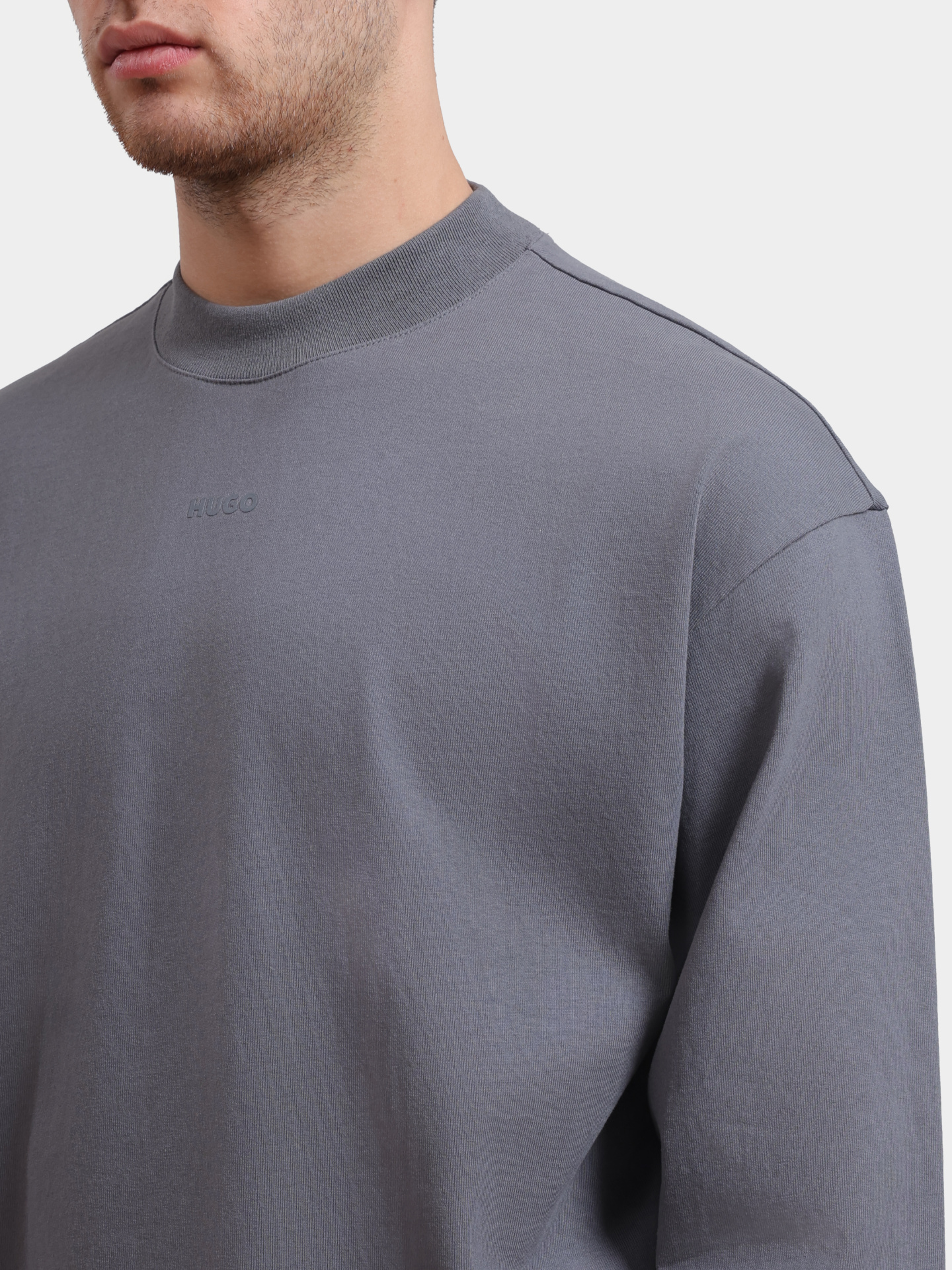 Лонгслив Hugo 50511029 086 серый мужской — купить в интернет-магазине Verdistore