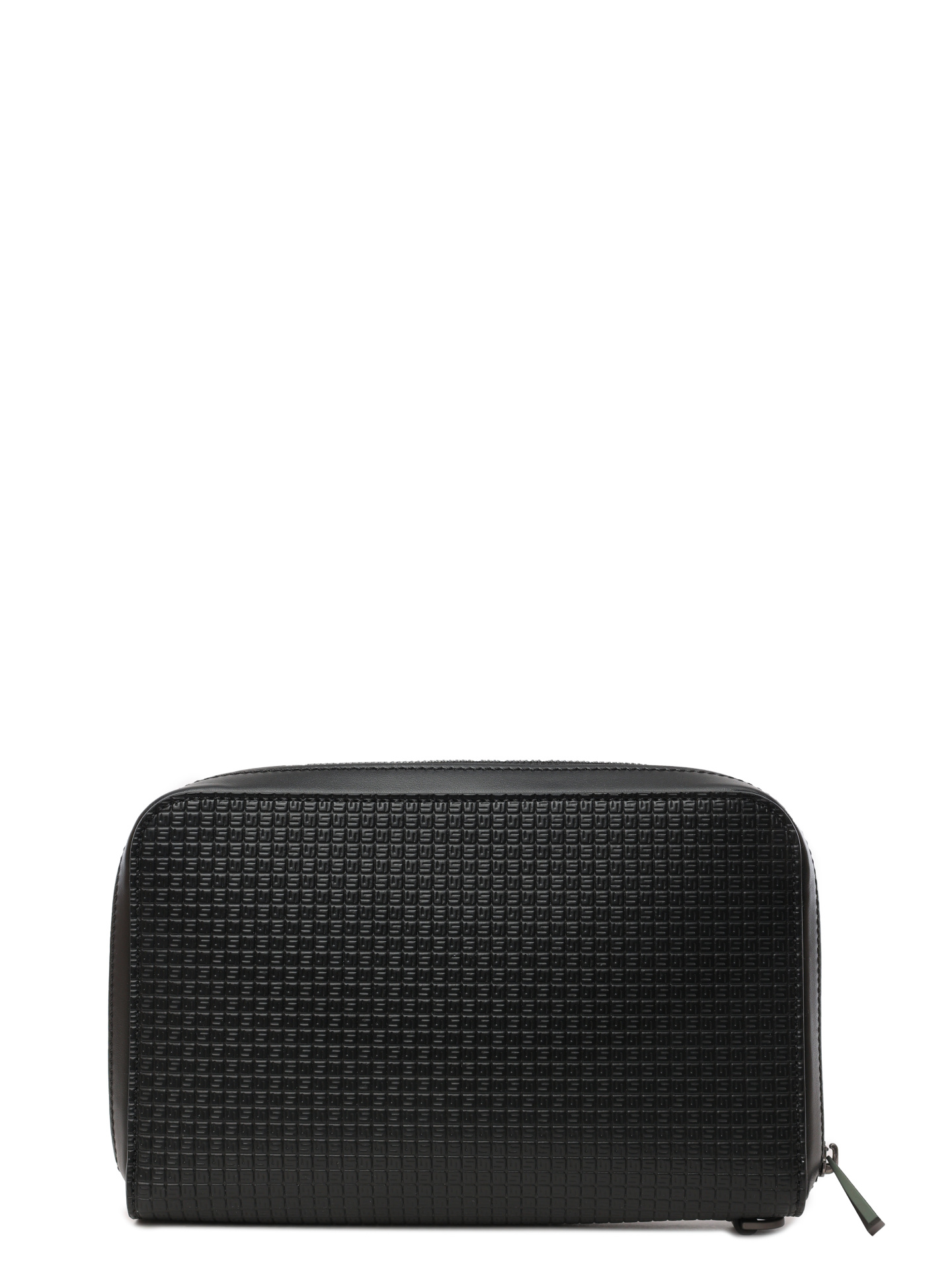 Косметичка черная кожаная с монограммным логотипом — купить в интернет-магазине Verdistore