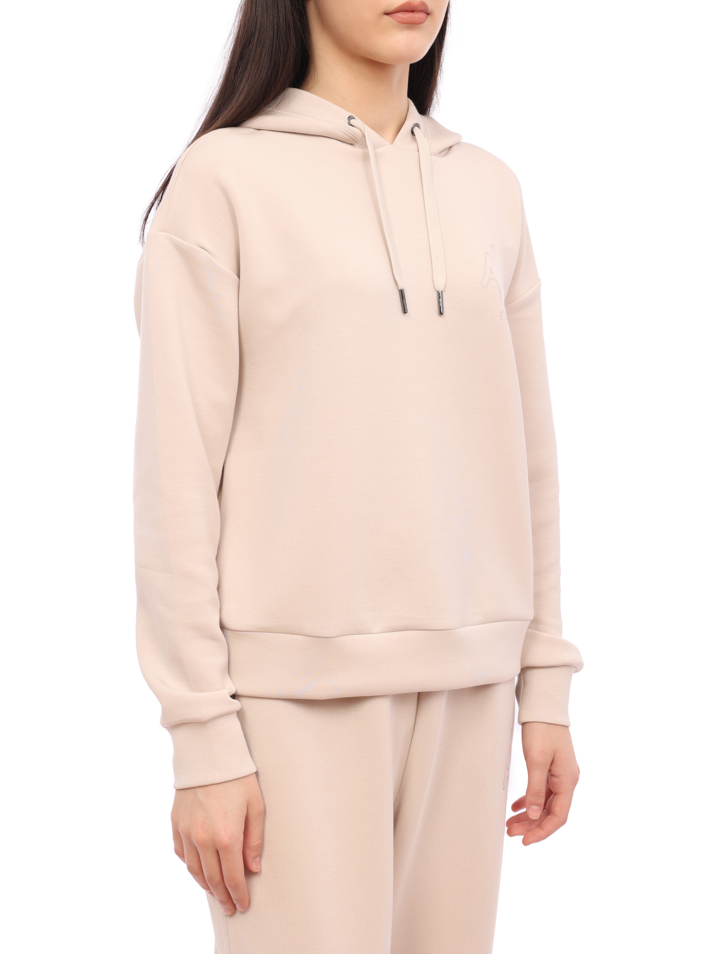 Толстовка Armani Exchange 3RYM82 YJDDZ 1775 бежевая женская с логотипом — купить в интернет-магазине Verdistore