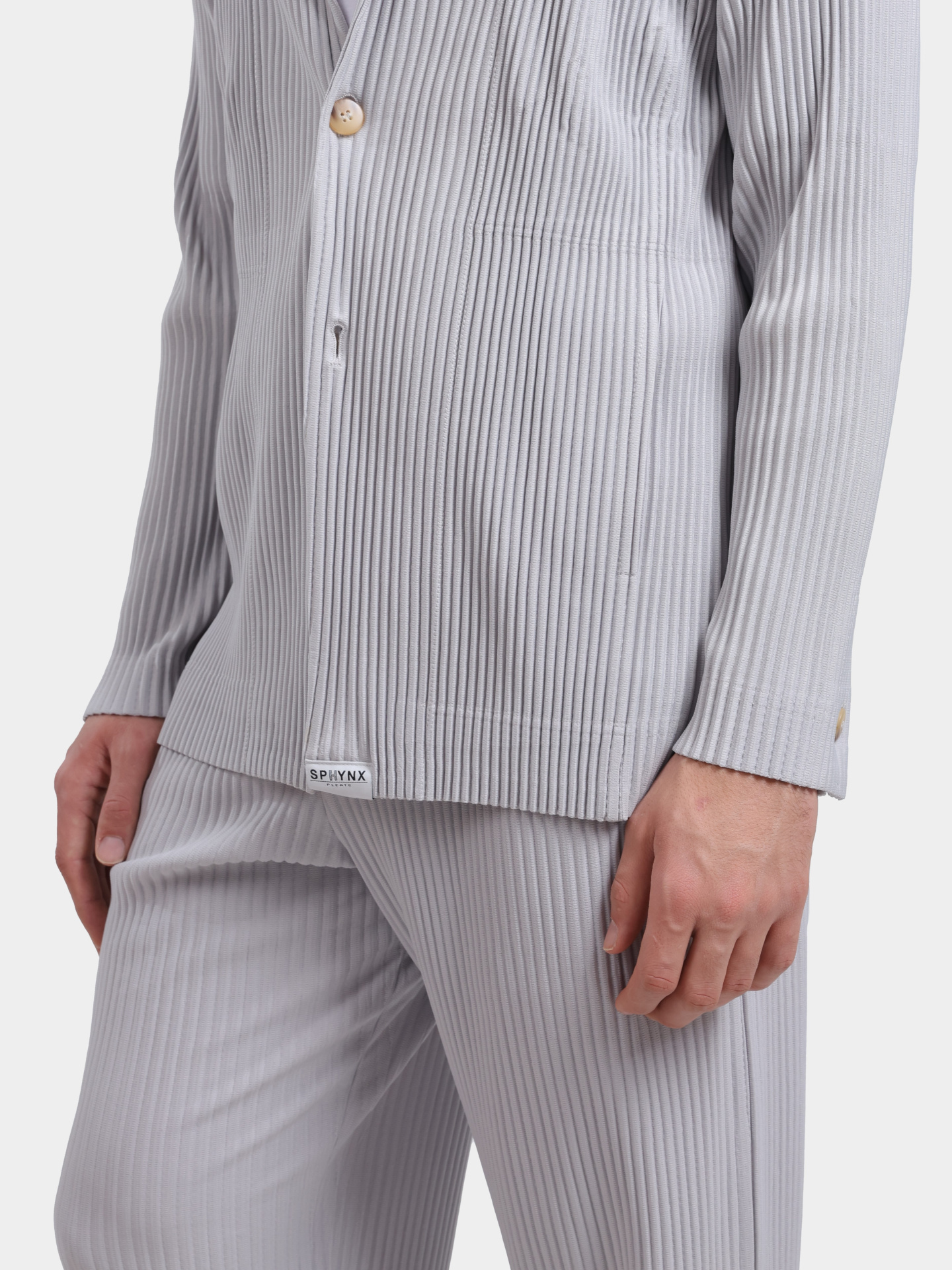 Пиджак Sphynx pleats 3876-4 светло-серый мужской плиссированный — купить в интернет-магазине Verdistore