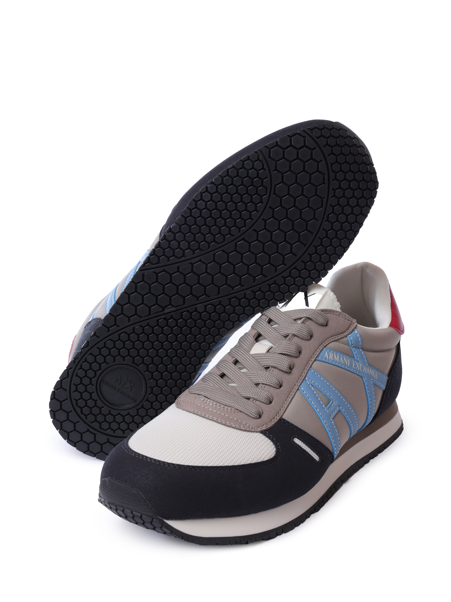 Кроссовки Armani Exchange XUX017 XCC68 U645 комбинированные мужские с логотипом — купить в интернет-магазине Verdistore