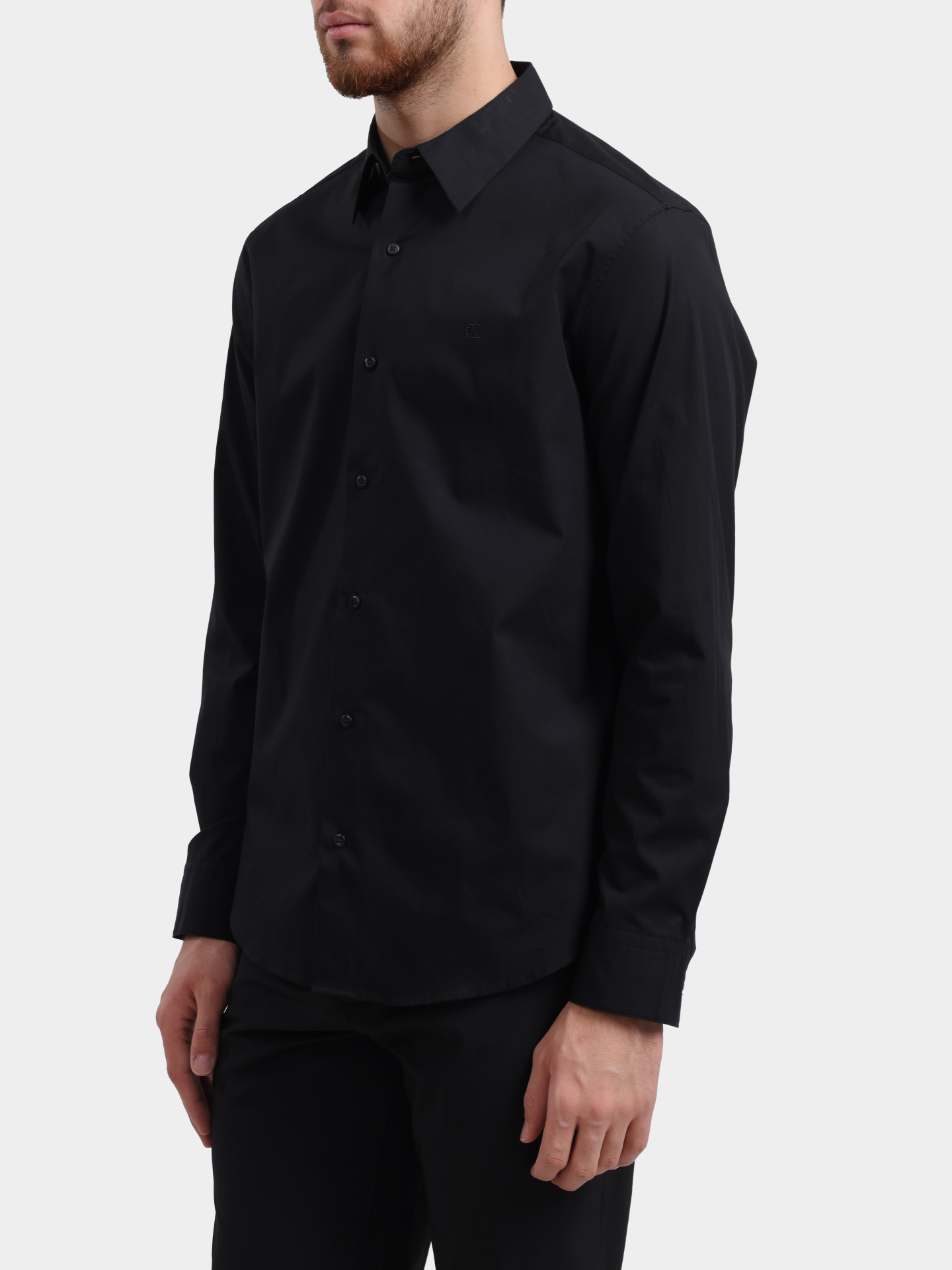 Рубашка Calvin Klein LV04LB148G UB1 черная мужская прямого кроя  — купить в интернет-магазине Verdistore