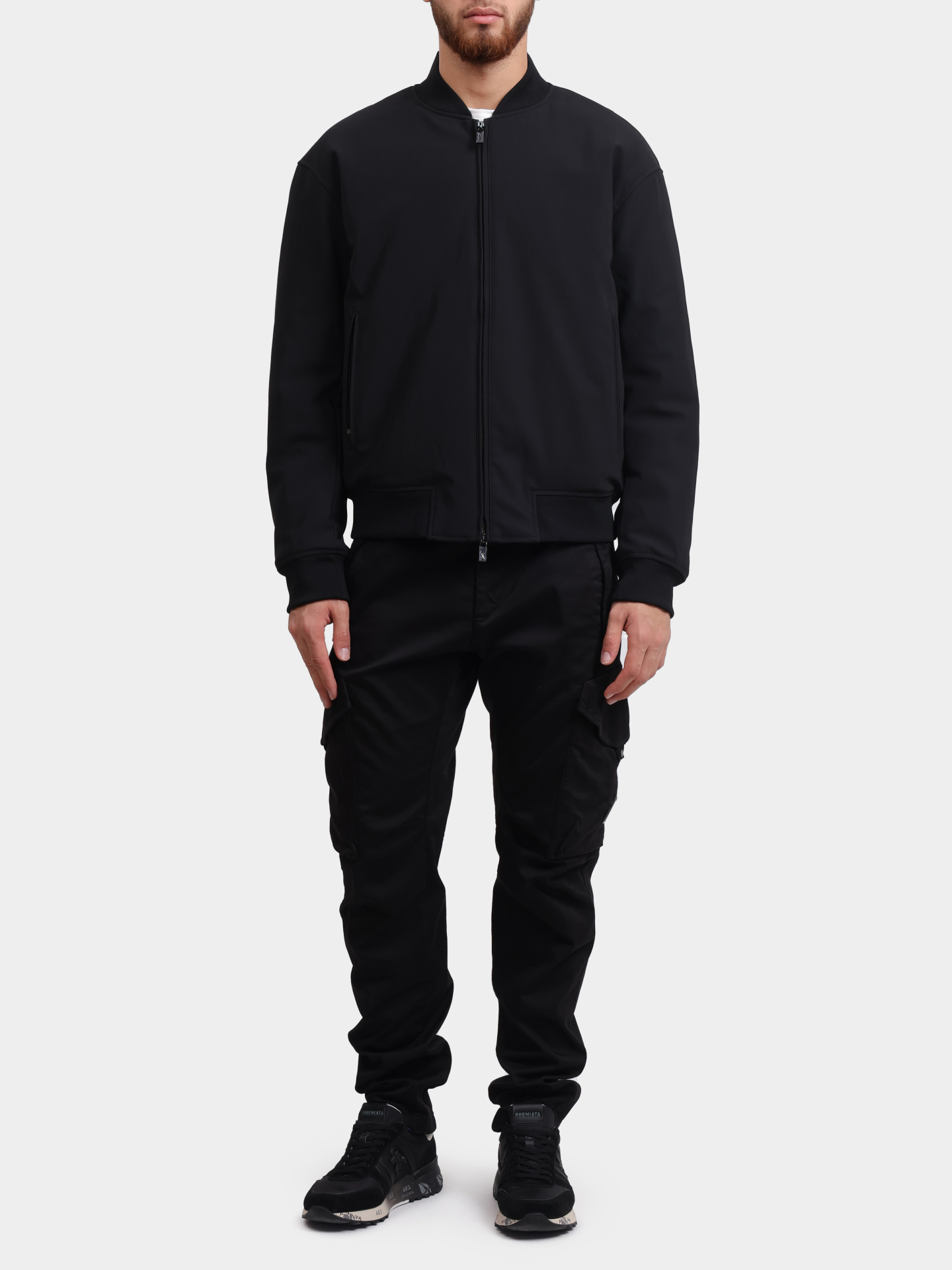 Бомбер Emporio Armani 6D1B67 1NUSZ 0999 черный мужской — купить в интернет-магазине Verdistore