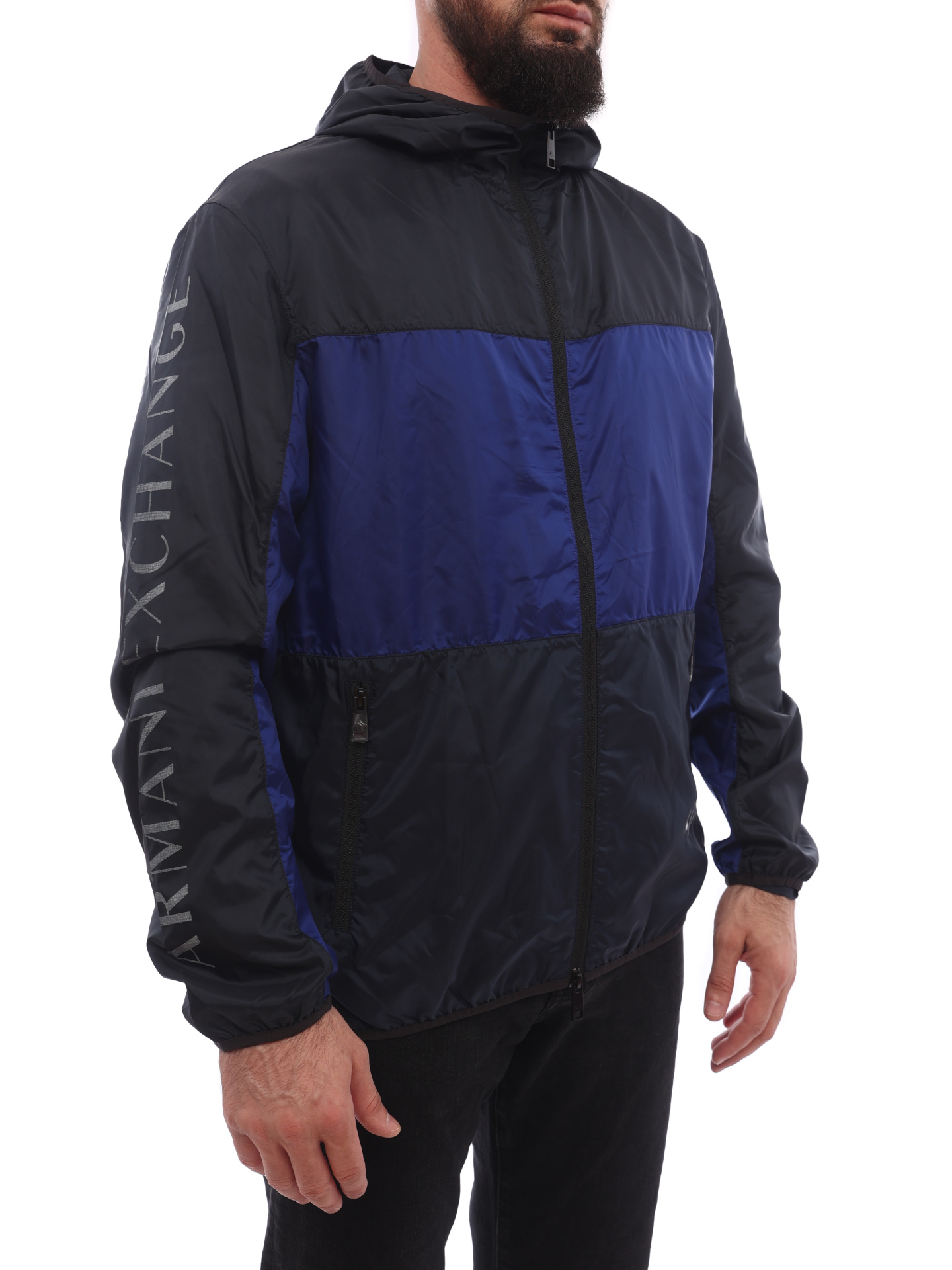 Куртка Armani Exchange 3KZB30 ZNJLZ 05DM комбинированная мужская с капюшоном — купить в интернет-магазине Verdistore
