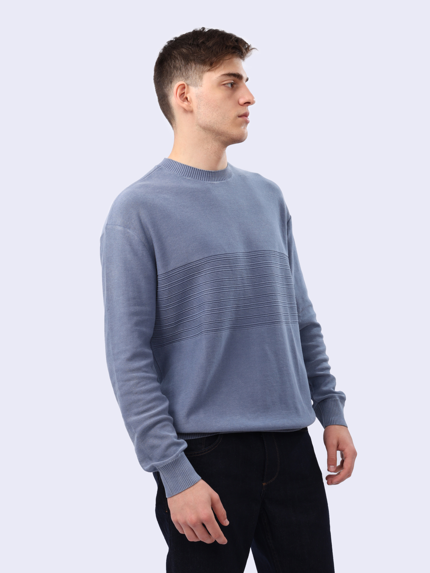 Свитер Armani Exchange 6DZM6J ZMQ7Z 19AA голубой мужской из хлопка — купить в интернет-магазине Verdistore